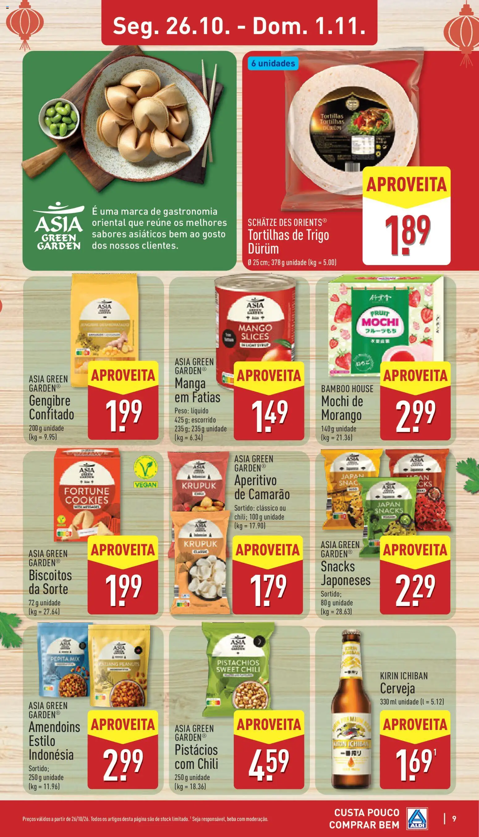 Aldi folheto │ válido de 26/10/2026 | Página: 9 | Produtos: Amendoins, Gengibre, Mochi, Biscoitos