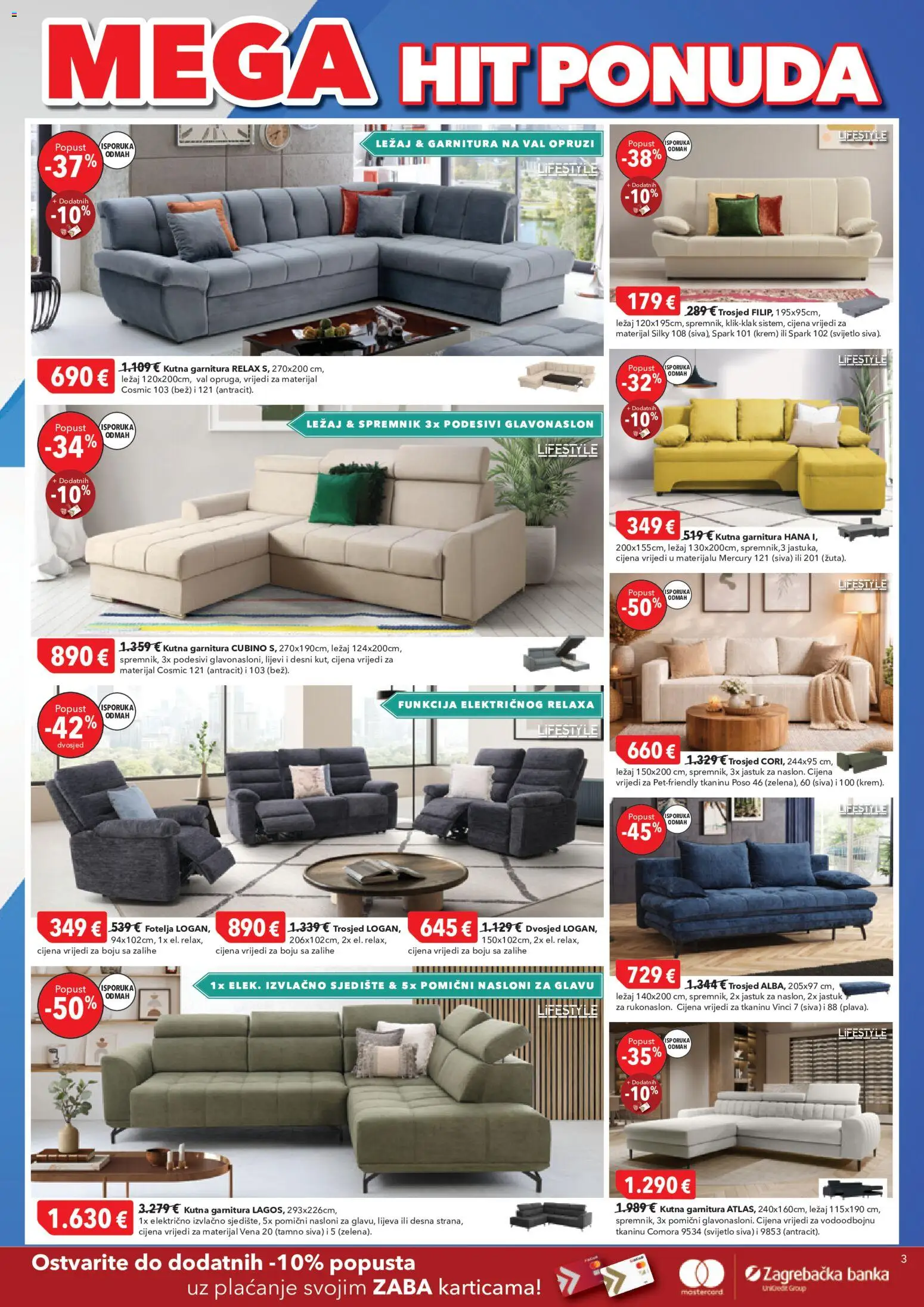 Harvey Norman katalog | vrijedi od 21.05.2026 | Stranica: 3 | Proizvodi: Jastuk, Trosjed, Kutna garnitura, Dvosjed