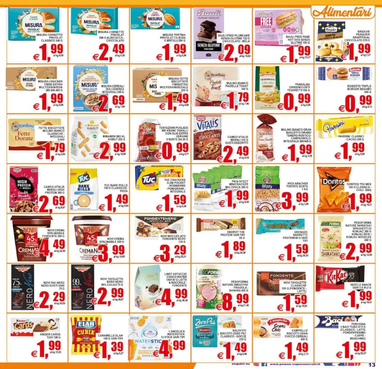 Volantino Pewex del 11/09/2026 | Pagina: 13 | Prodotti: Pane, Cornetto, Crackers, Tavoletta