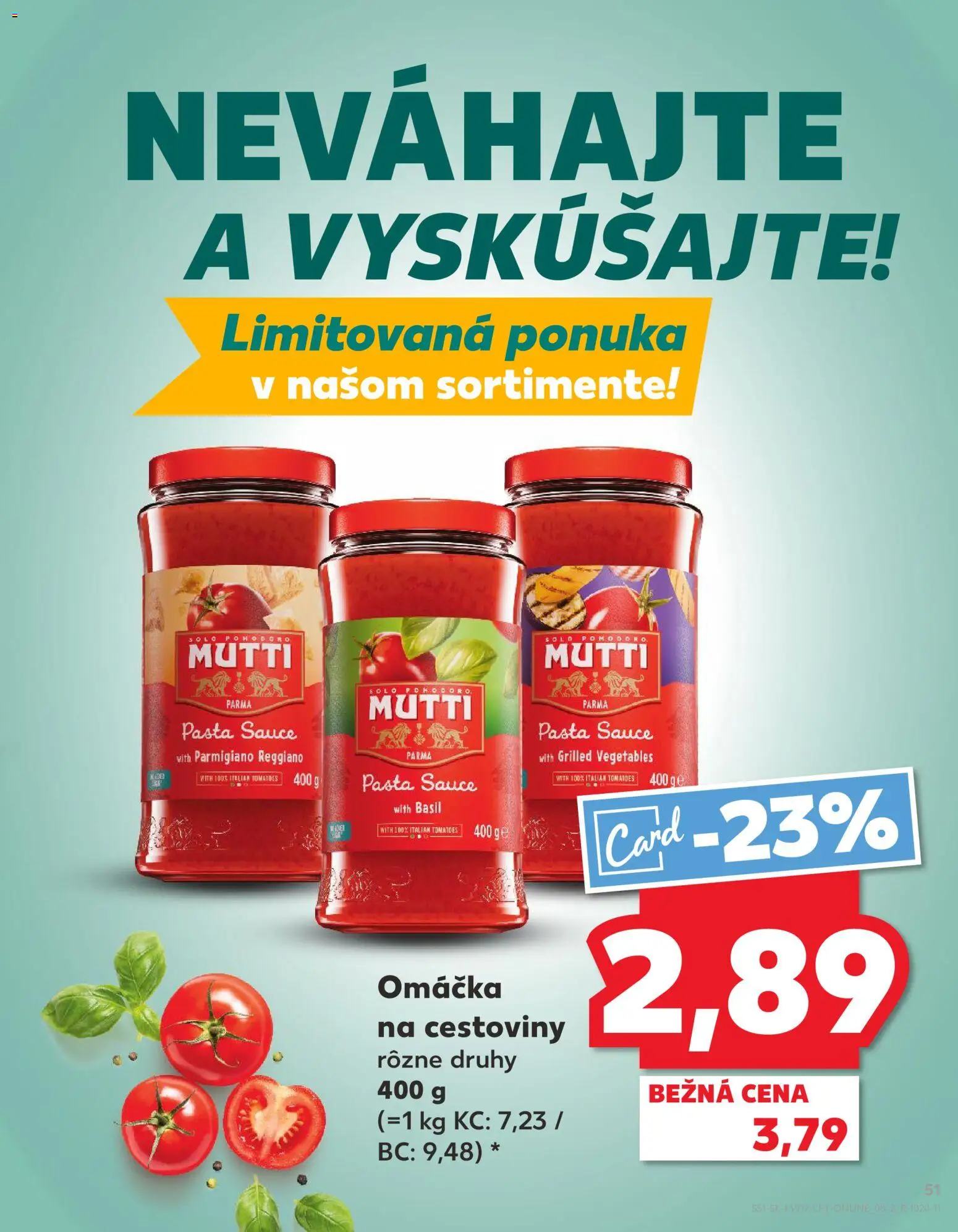 Nové Kaufland akcie – leták je platný od 23.04.2026 | Strana: 51 | Produkty: Cestoviny, Omáčka