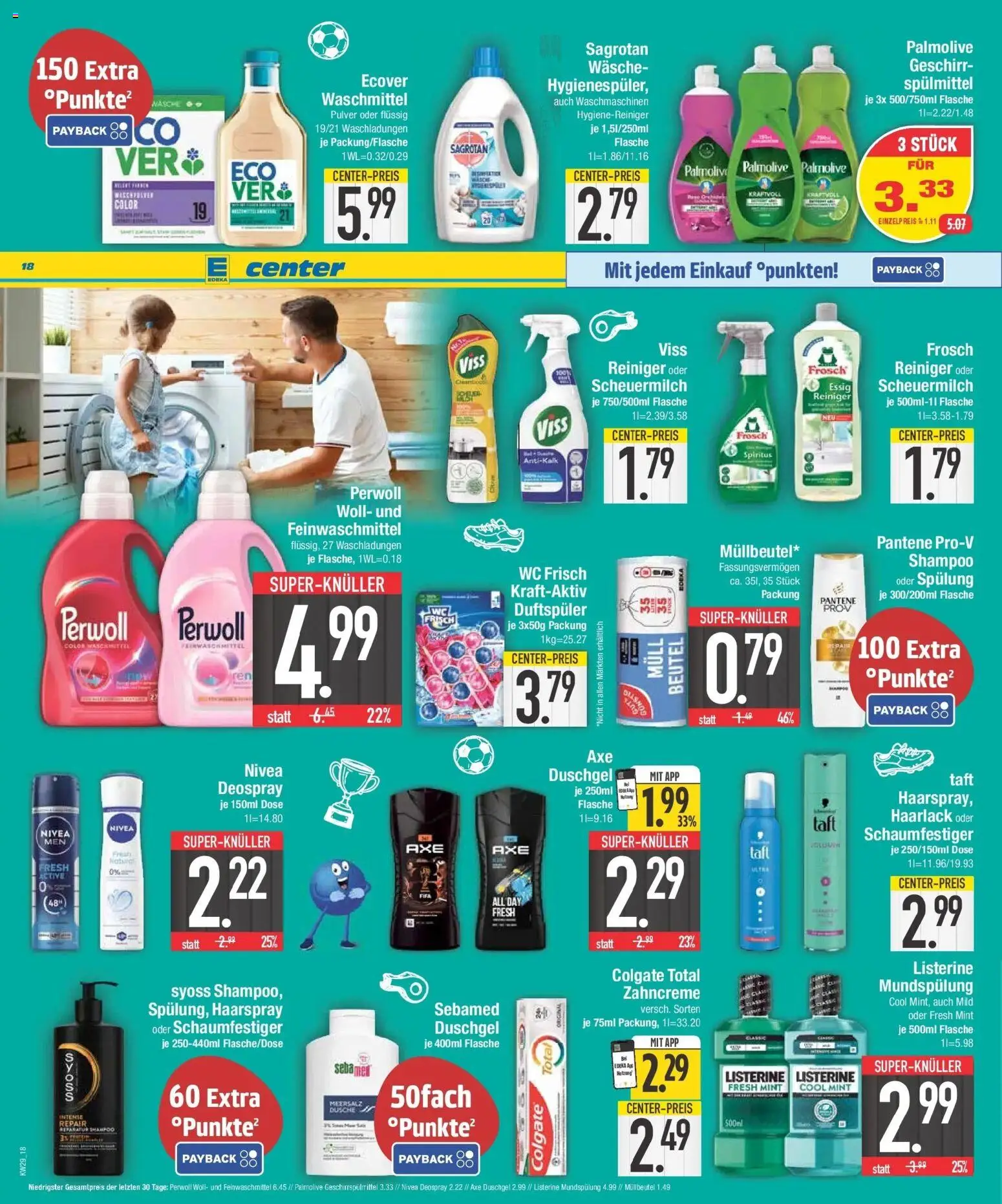 E center Prospekt Neuburg An Der Donau – gültig ab 13.07.2026 | Seite: 18 | Produkte: Duschgel, Axe, Deospray, Listerine
