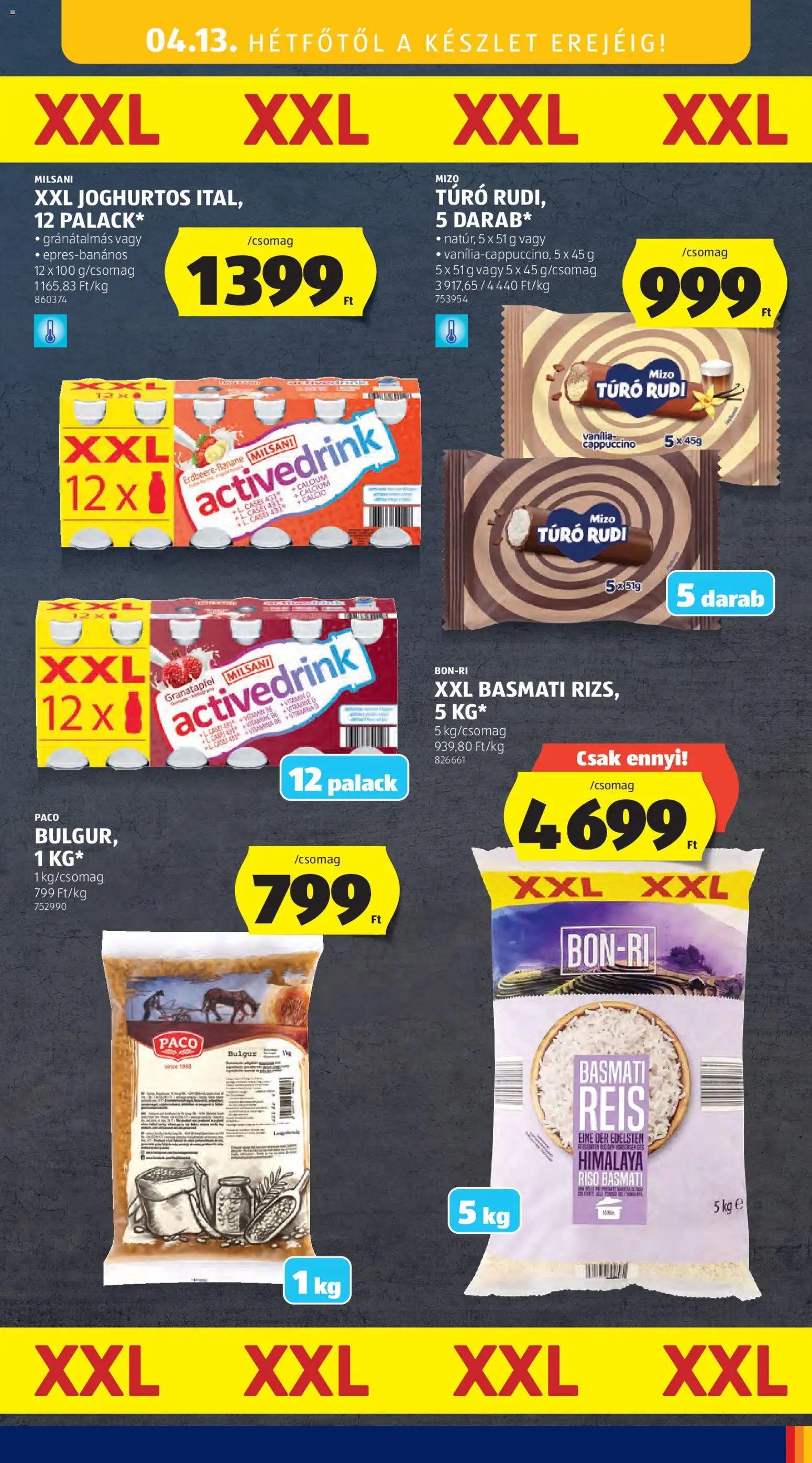 Aldi akciós ujság - amely érvényes a következő dátumtól: 09.04.2026 | Oldal: 41 | Termékek: Vitamin d, Cottage cheese, Bulgur, Túró