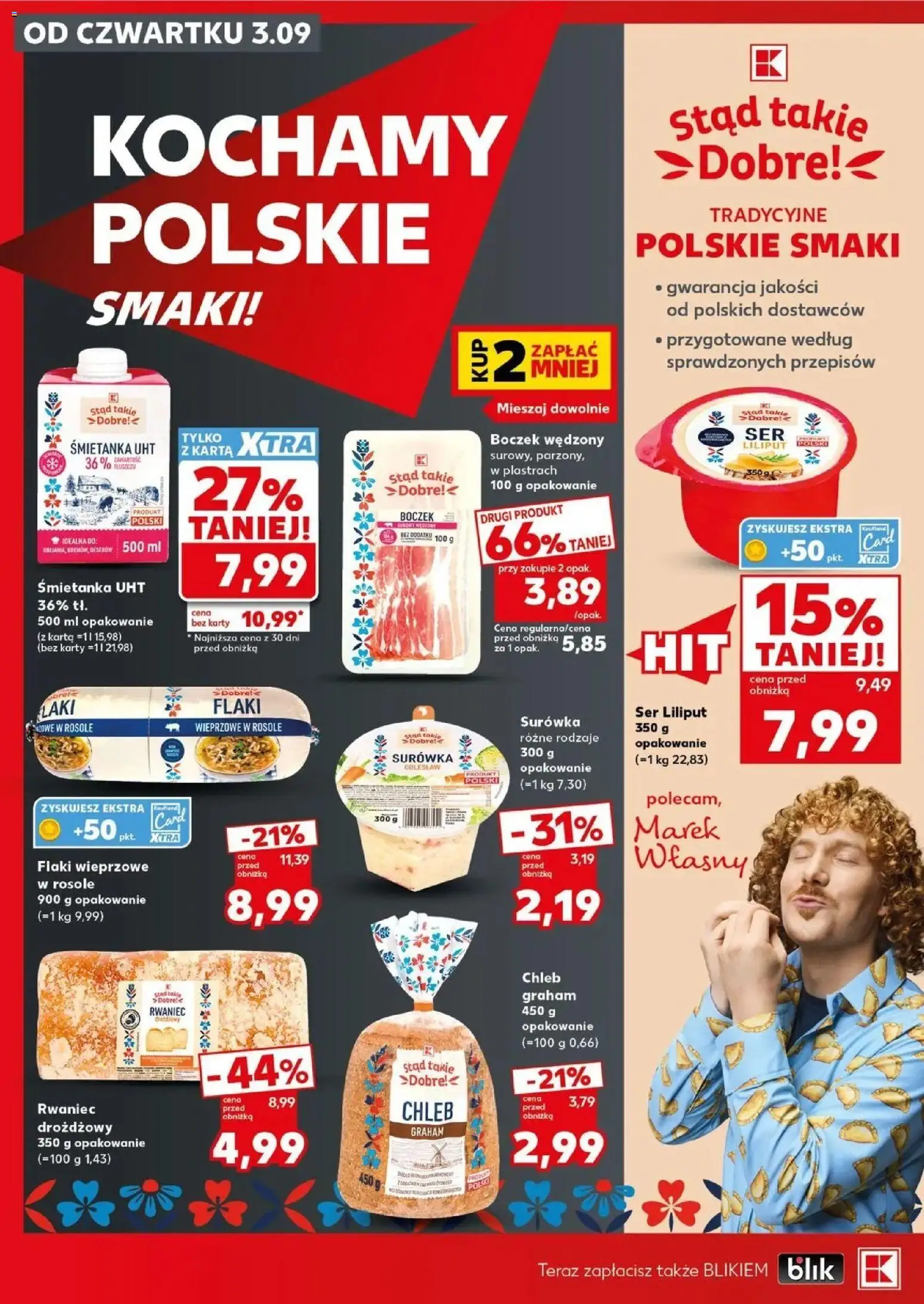 Kaufland gazetka - Mocny start od 07.09.2026 - od jutra PDF | Strona: 18 | Produkty: Karta, Boczek wędzony, Surówka, Chleb graham