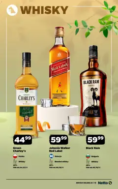 Pogląd oferty "Netto gazetka - Alkohole mocne" - ważna od 27.04.2026 | Strona: 15 | Produkty: Black ram, Red label, Whisky