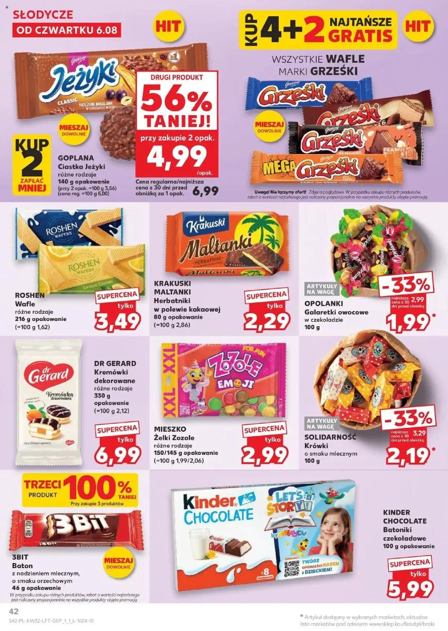 Kaufland gazetka od 06.08.2026 | Strona: 42 | Produkty: Słodycze, Żelki, Ciastka, Krówki