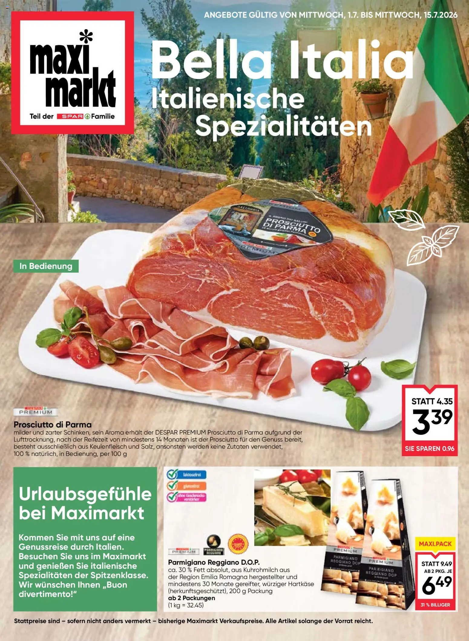 Maximarkt Bella Italia gültig ab 01.07.2026 | Seite: 1