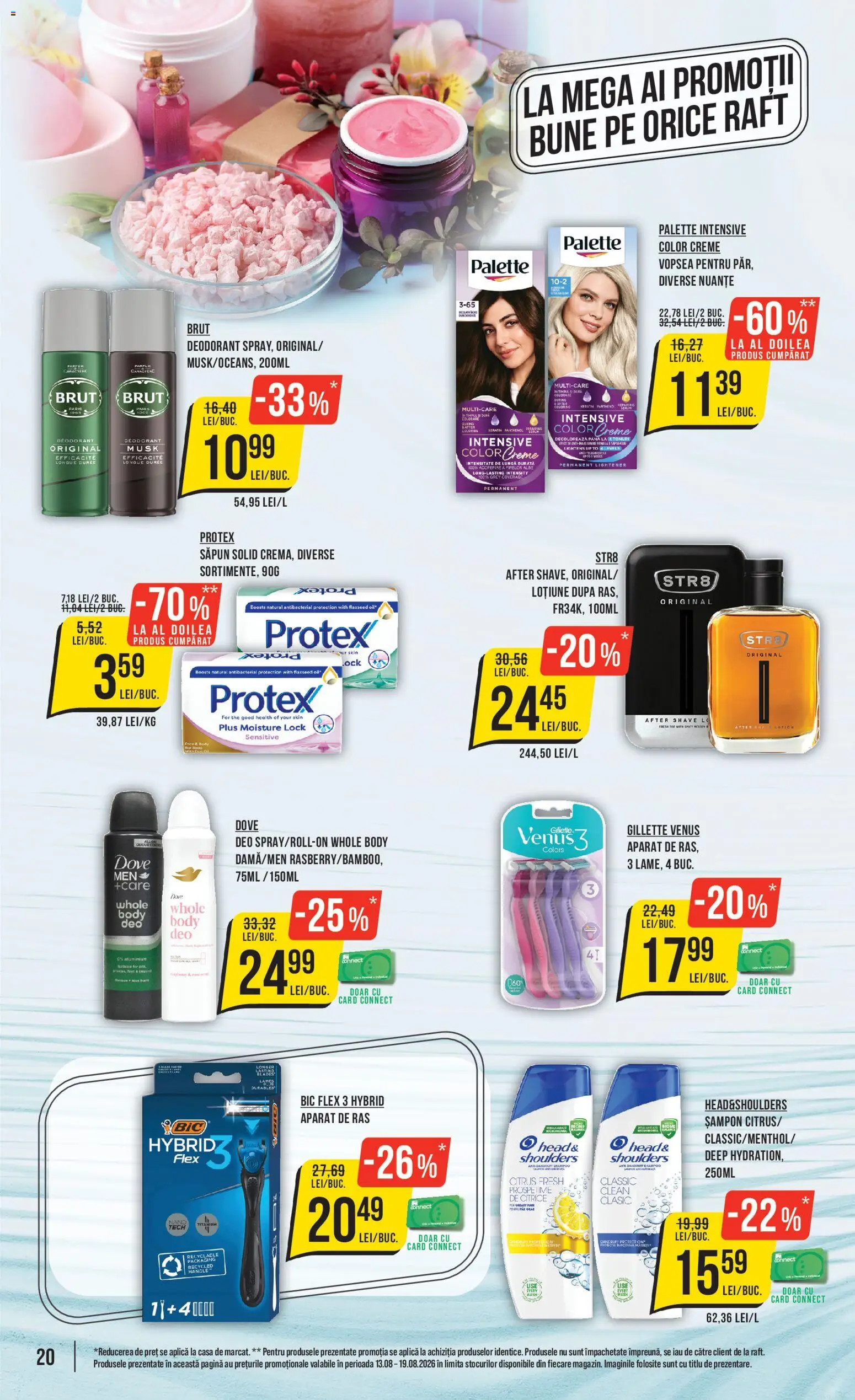 Noul catalog Mega Image – valabil de la 13.08.2026 | Pagină: 20 | Produse: Săpun solid, Aparat De Ras, Body, Parfum