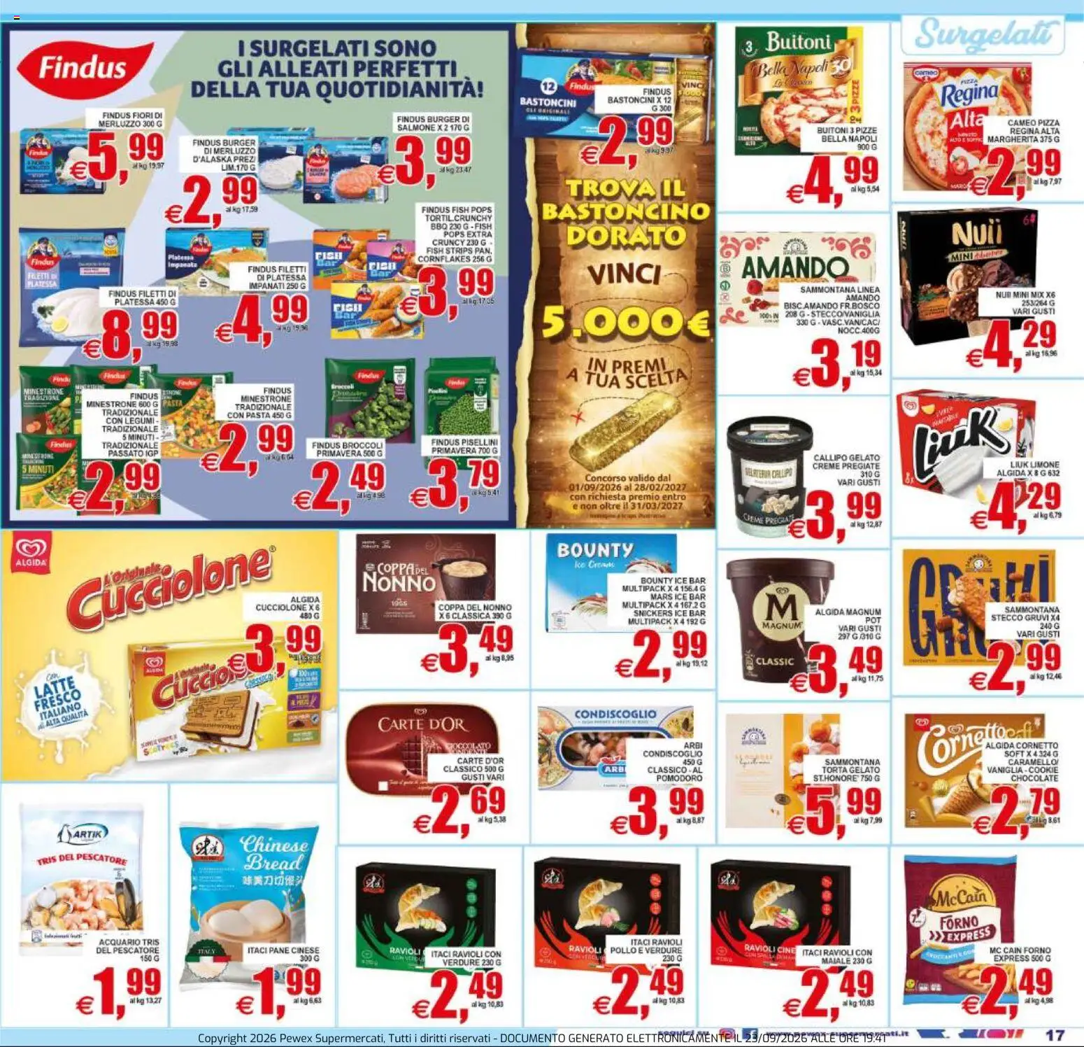 Volantino Pewex del 23/09/2026 | Pagina: 17 | Prodotti: Minestrone, Magnum, Pasta, Fiori