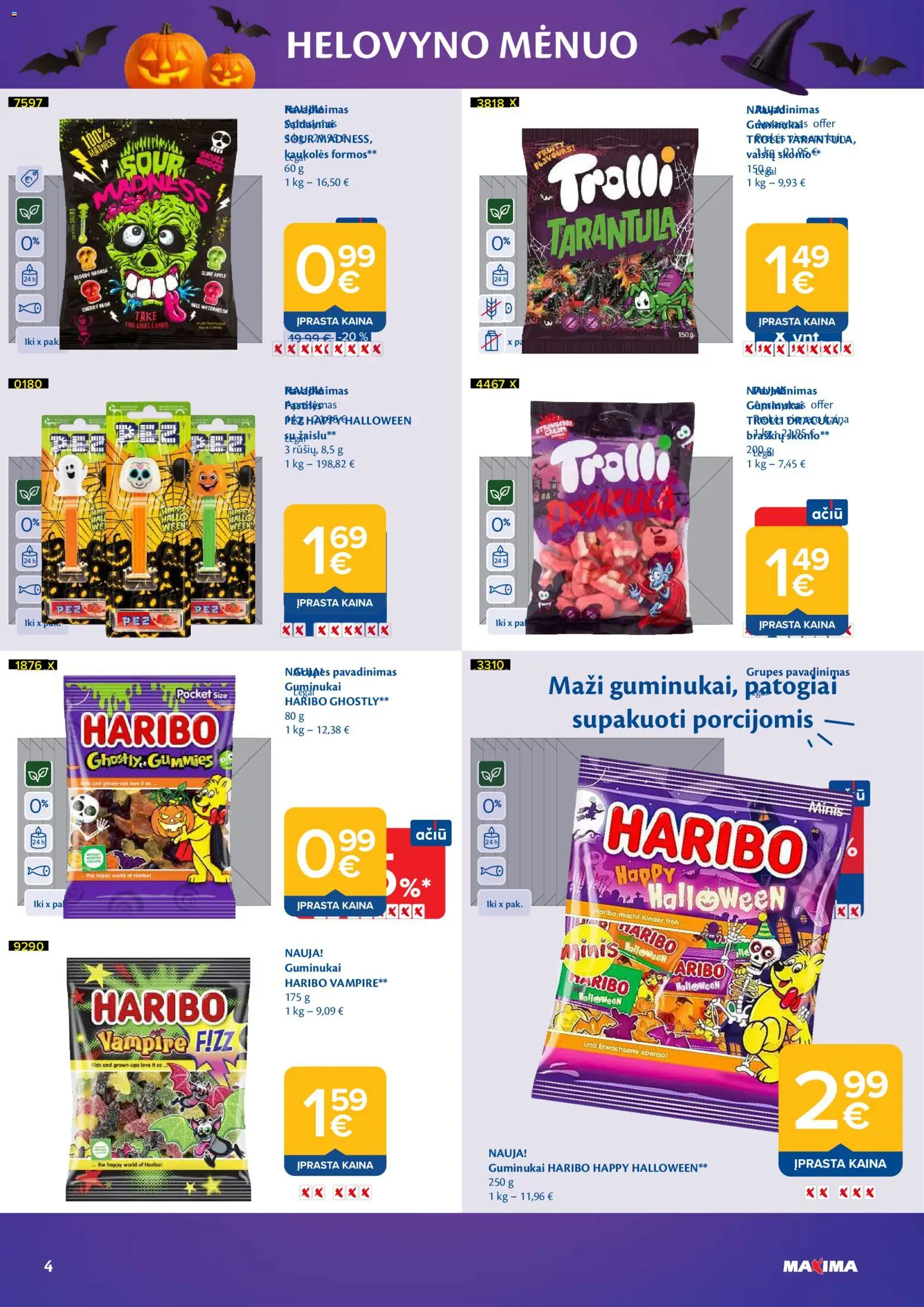 MAXIMA akcijos nuo 2026.10.06 | Puslapis: 4 | Prekių: Guminukai
