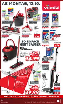 Náhled letáku Kaufland Německo leták - Montag bis Samstag od 12.10.2026 | Strana: 42 | Produkty: Mop vileda, Kabel, Mop