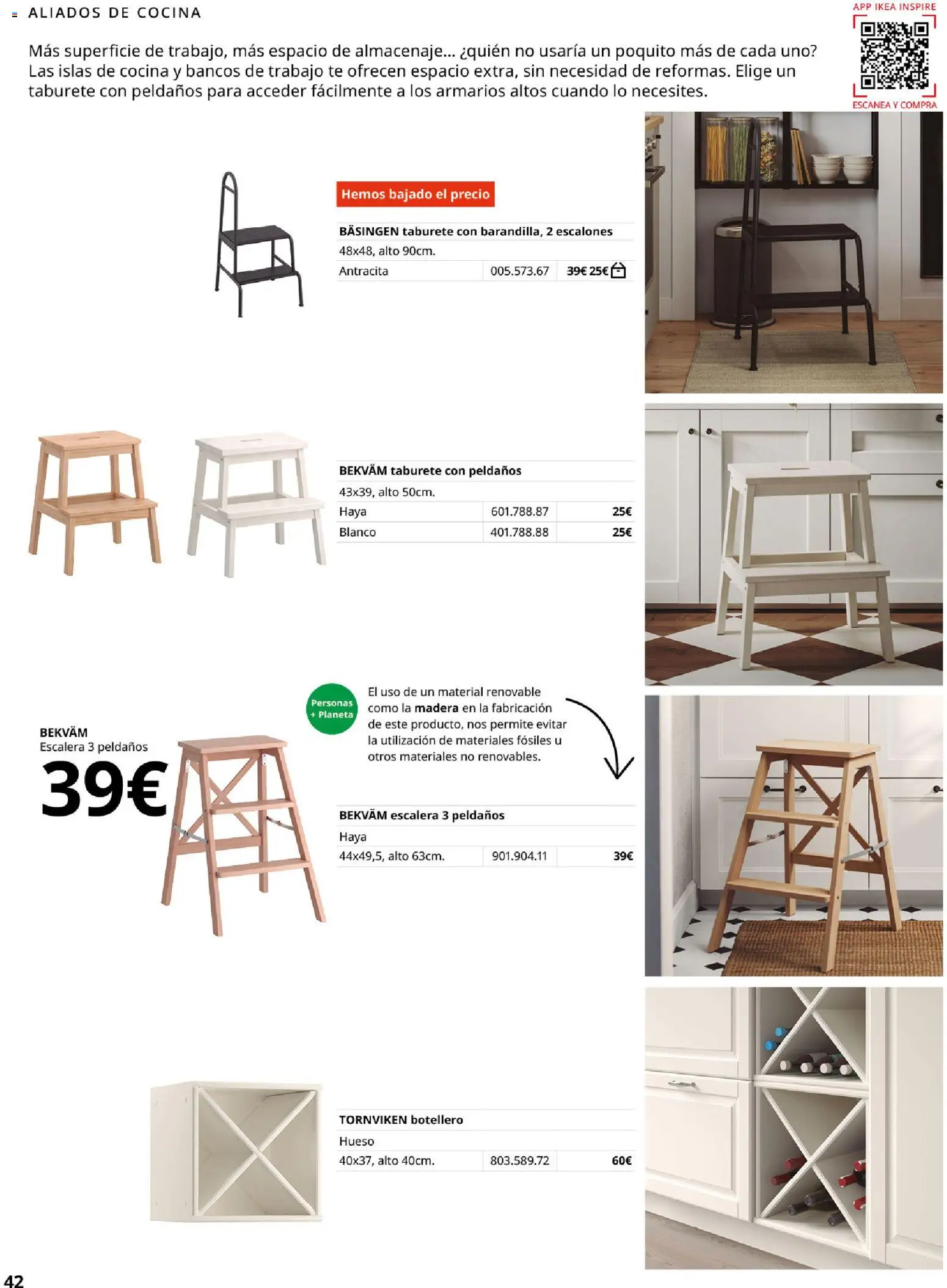 Catálogo IKEA Cocinas │ válido desde el 01.02.2026 | Página: 42 | Productos: Taburete, Té, Cocina, Almacenaje