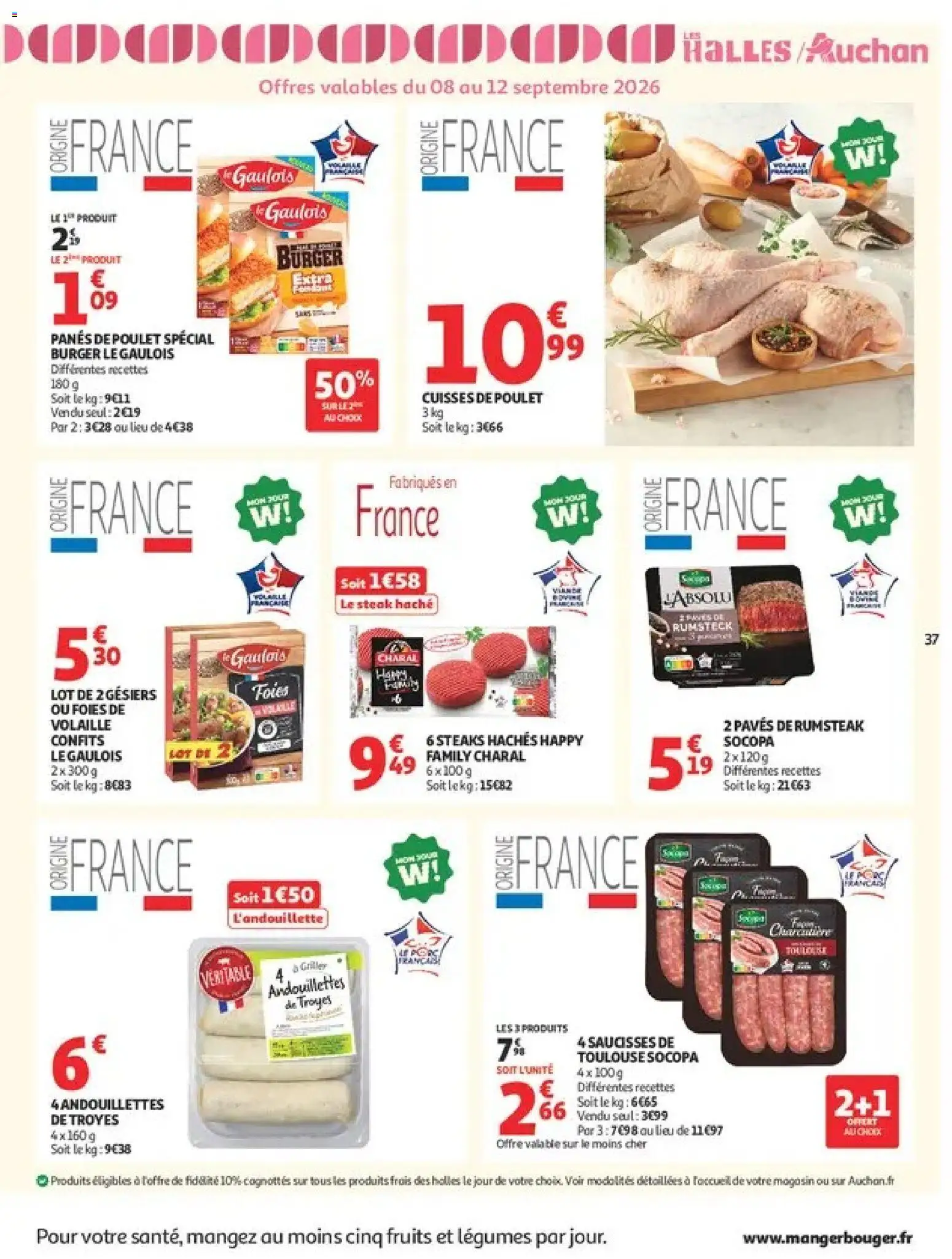 {H1} | Page: 37 | Produits: Steak, Poulet, Saucisses, Rumsteck