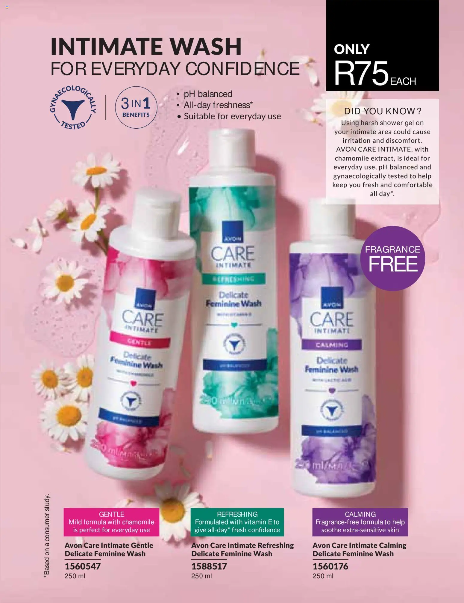 New Avon catalogue – valid from 01/08/2026 | Page: 145 | Products: Intimate wash, Shower, Fragrance, Shower gel