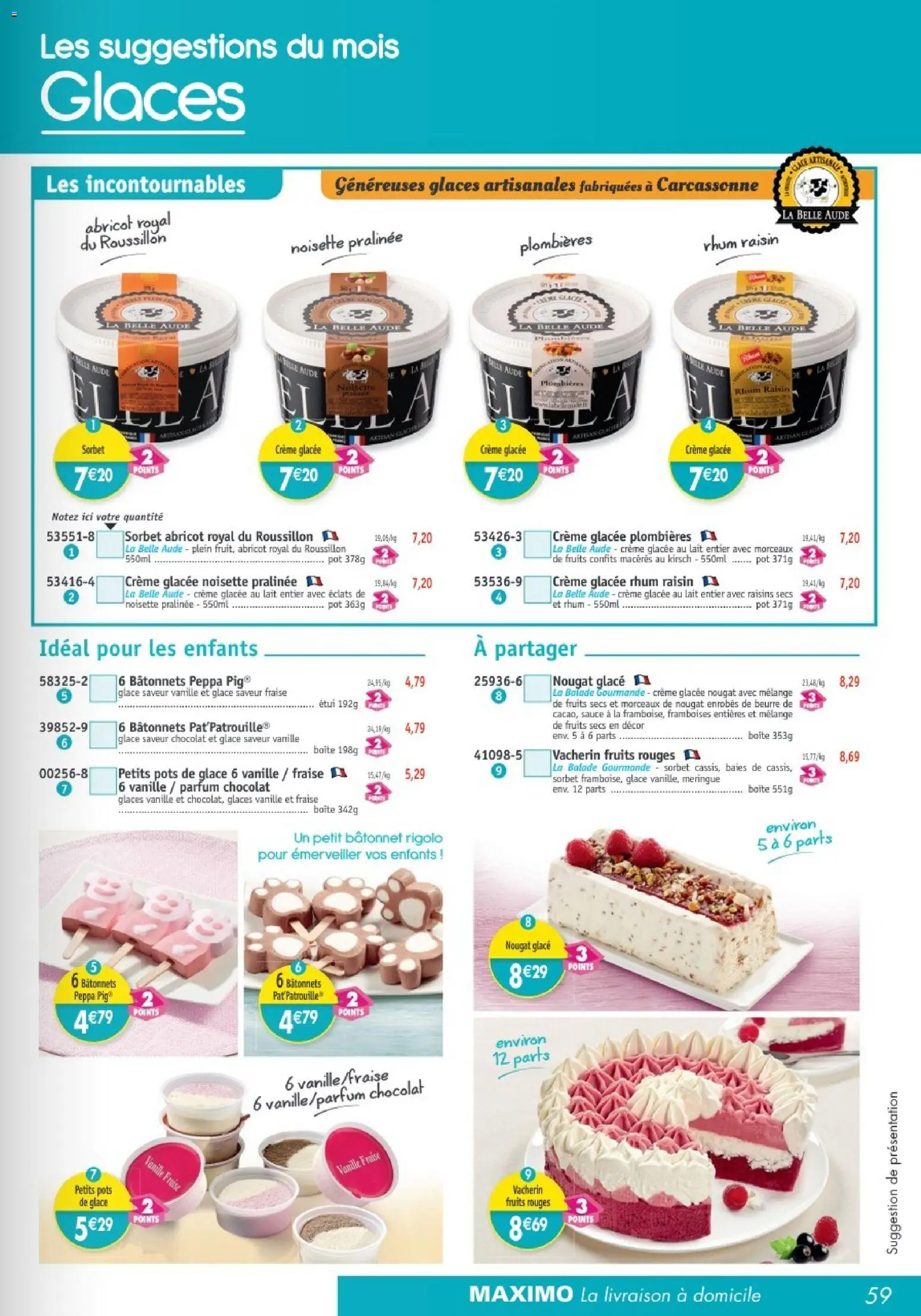 {H1} | Page: 59 | Produits: Glaces, Parfum, Nougat, Beurre