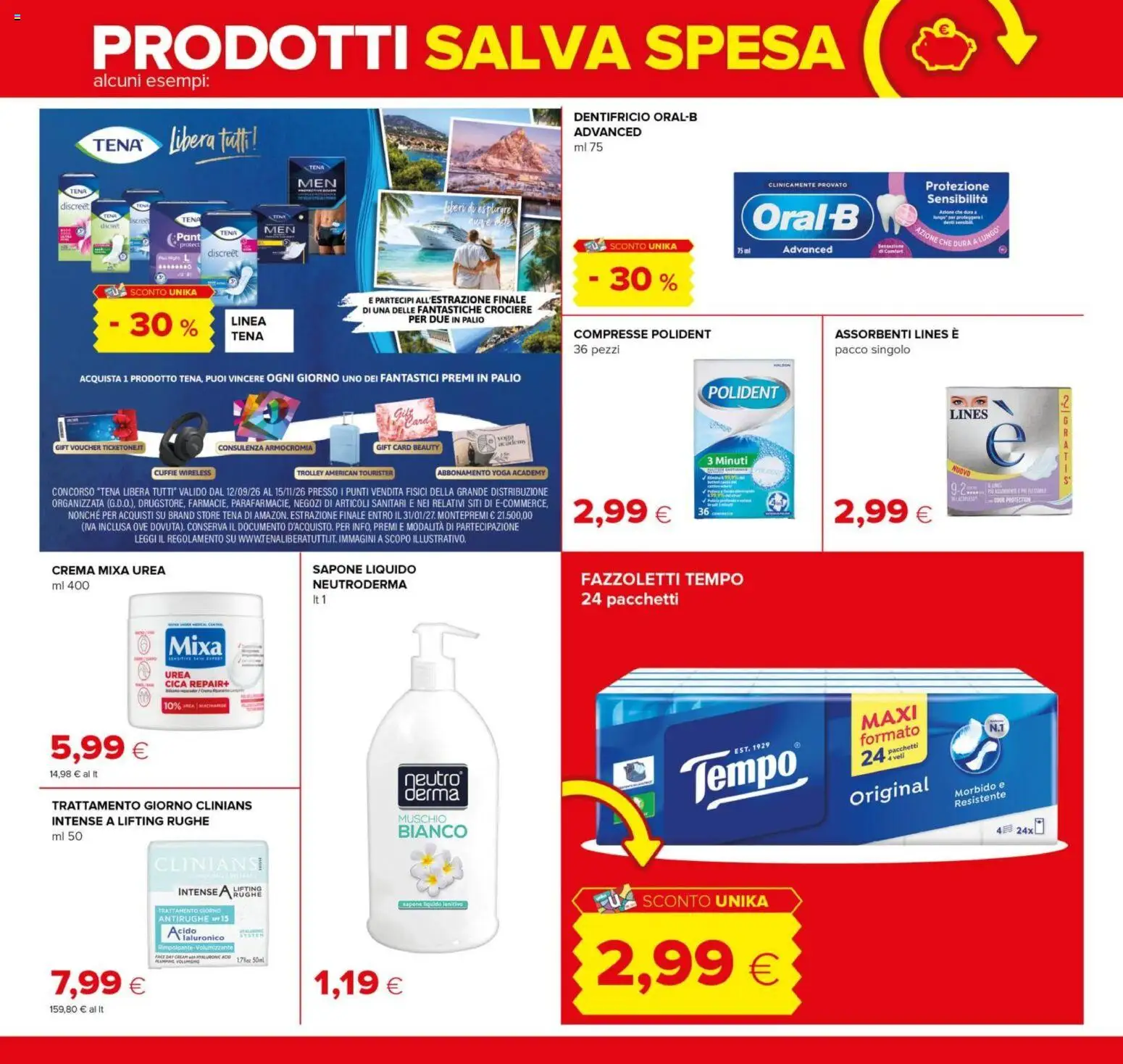 Volantino Tigre del 08/10/2026 | Pagina: 22 | Prodotti: Crema, Fazzoletti, Assorbenti, Trolley