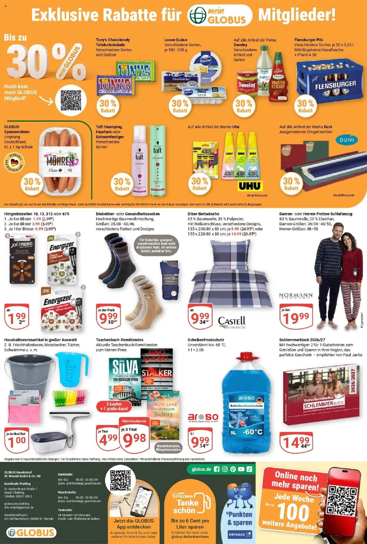 Globus Prospekt Plattling (ab 26.10.2026) » Angebote online | Seite: 25 | Produkte: Bettwäsche, Tomaten, Flensburger, Uhr