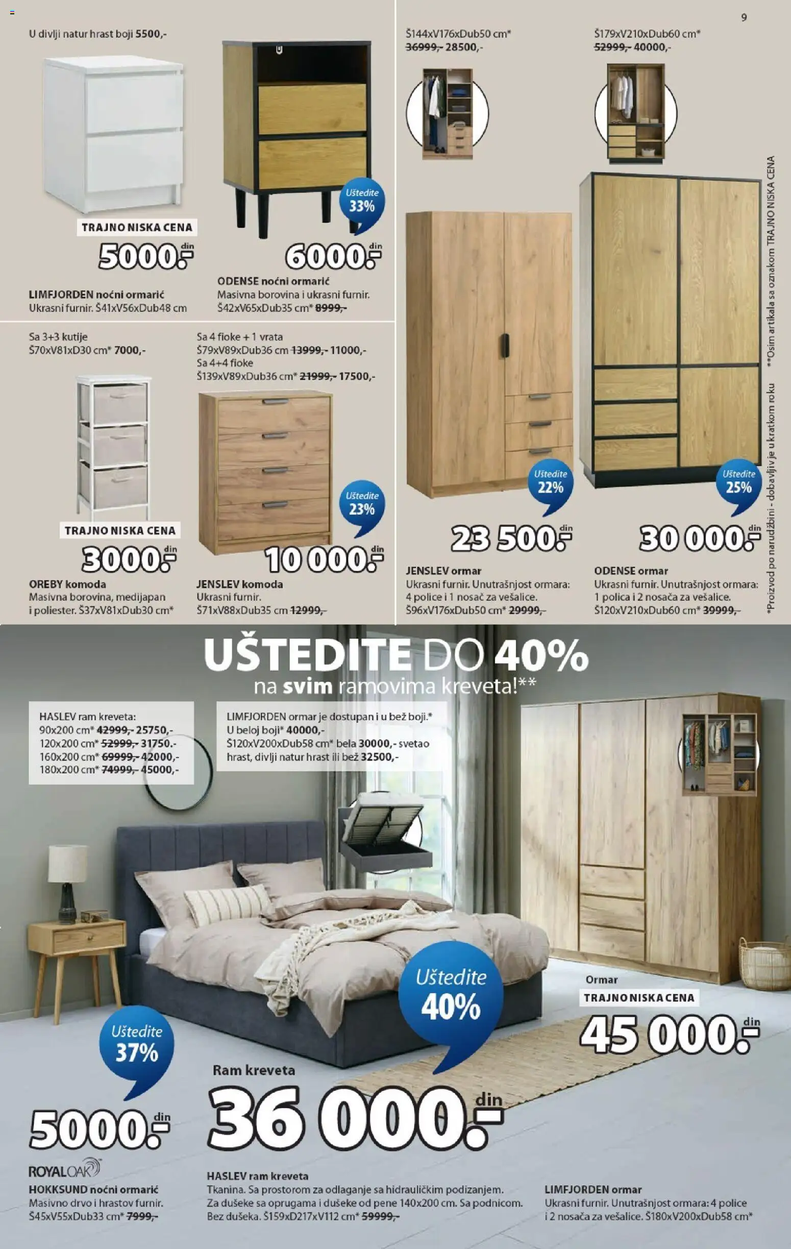 Jysk katalog - važi od 02.09.2026 | Strana: 9 | Proizvode: Komoda, Noćni ormarić, Polica, Ormar
