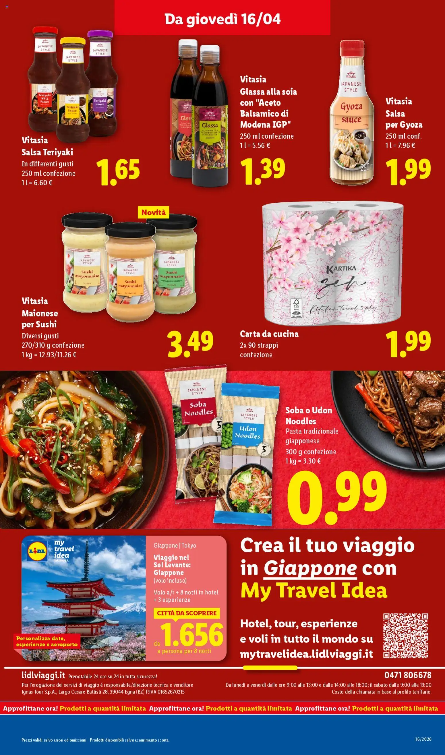 Volantino Lidl del 16.04.2026 | Pagina: 19 | Prodotti: Maionese, Pasta, Aceto, Sushi