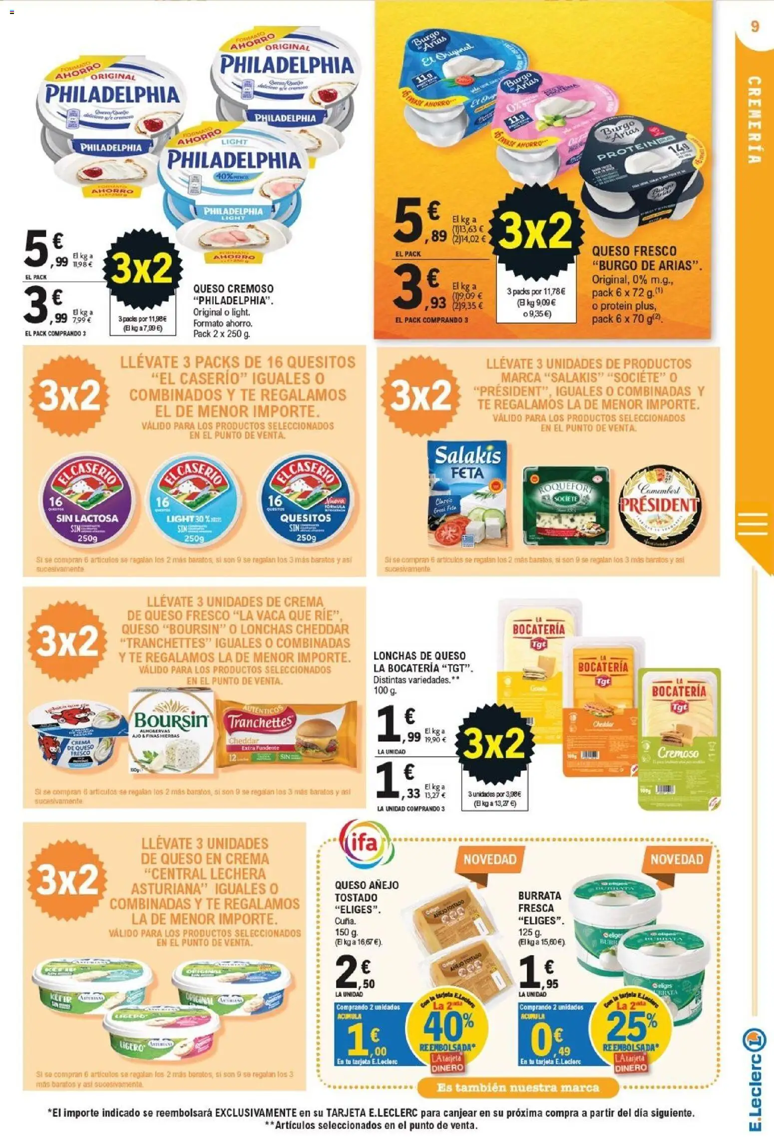 E.Leclerc - Soria │ válido desde el 21/10/2026 | Página: 9 | Productos: Burrata, Ajo, Queso, Té