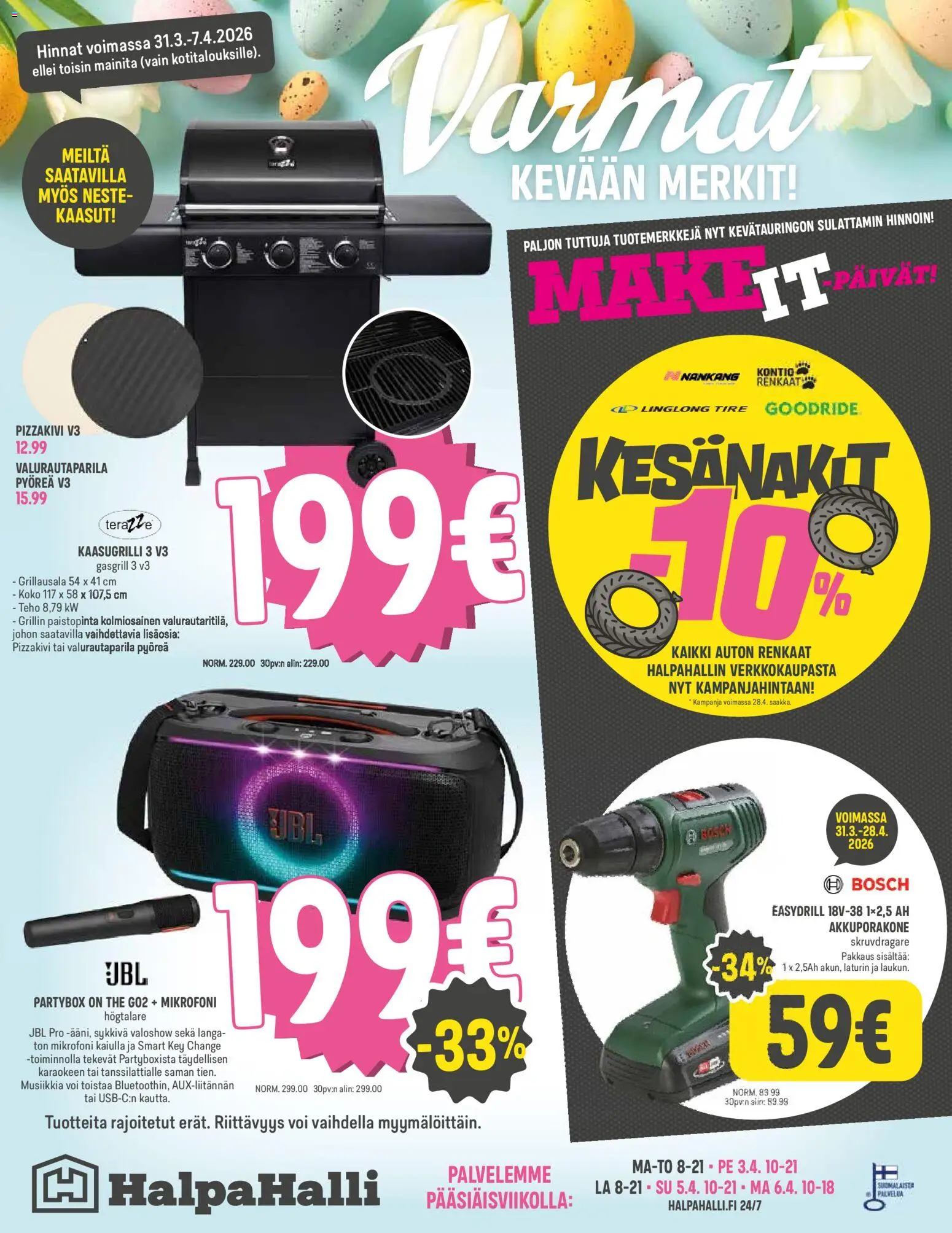 Halpa Halli tarjoukset – voimassa 31.03.2026 alkaen | Sivu: 16 | Tuotteet: Mikrofoni, Kaasugrilli, Voi