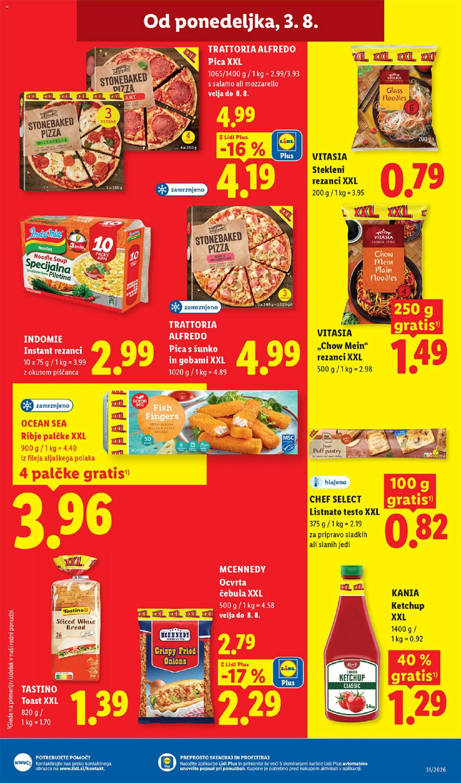 Novi Lidl katalog ponudbe – veljaven od 30.07.2026 | Stran: 49 | Izdelki: Rezanci, Toast, Mozzarella, Pica