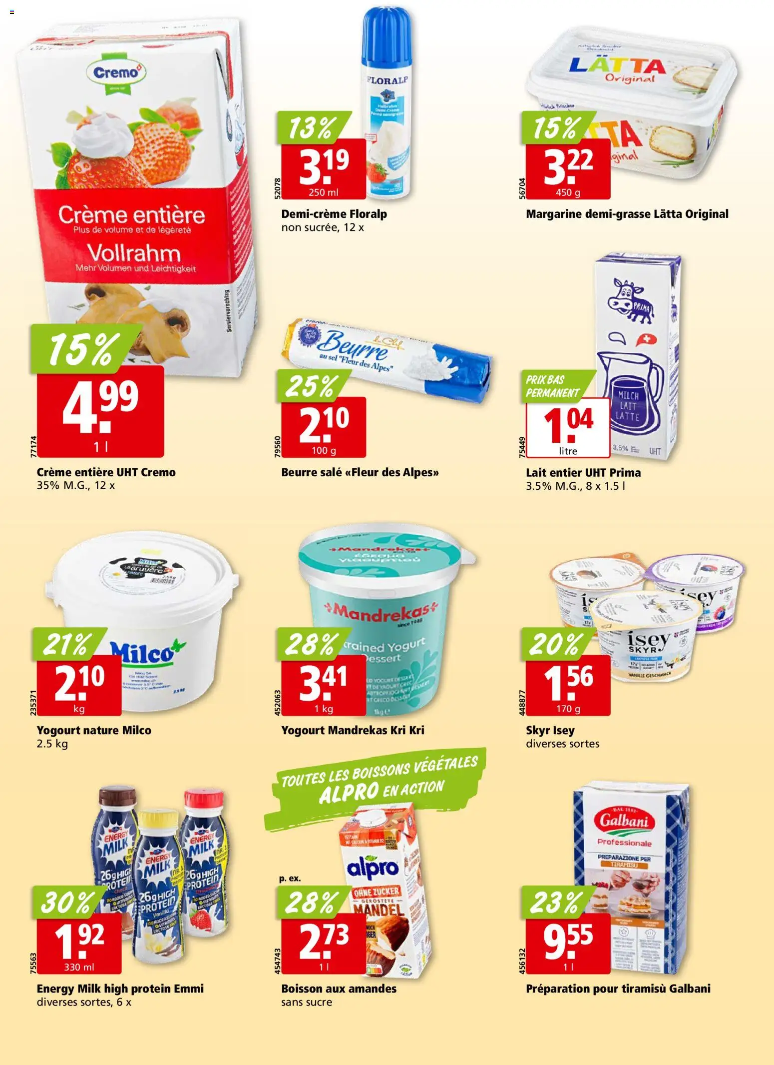 Aligro aktionen Chavannes, Matran, Genève, Sion – gültig ab 10.08.2026 | Seite: 14 | Produkte: Milch, Zucker, Creme