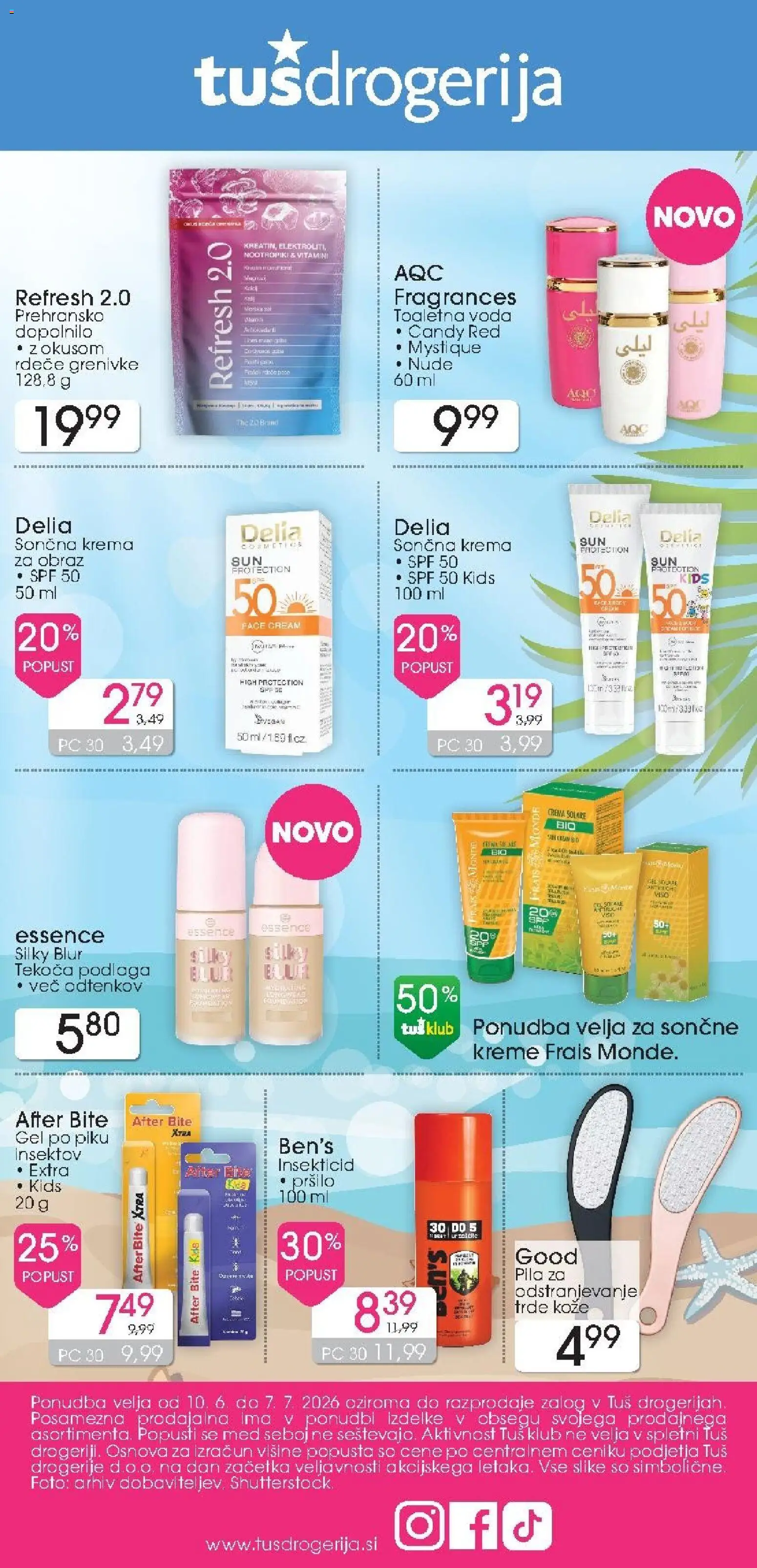 Novi Tuš drogerija katalog ponudbe – veljaven od 10.06.2026 | Stran: 1 | Izdelki: Krema, Voda, Toaletna voda