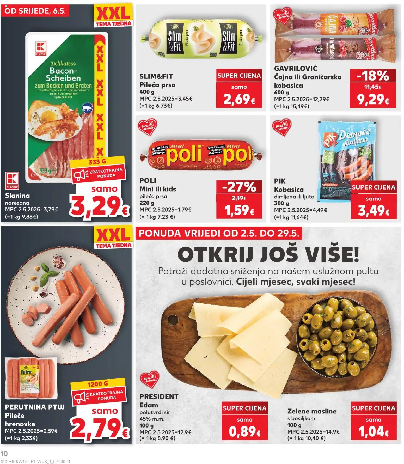 Kaufland HR akciós ujság - amely érvényes a következő dátumtól: 06.05.2026 | Oldal: 10 | Termékek: Bacon