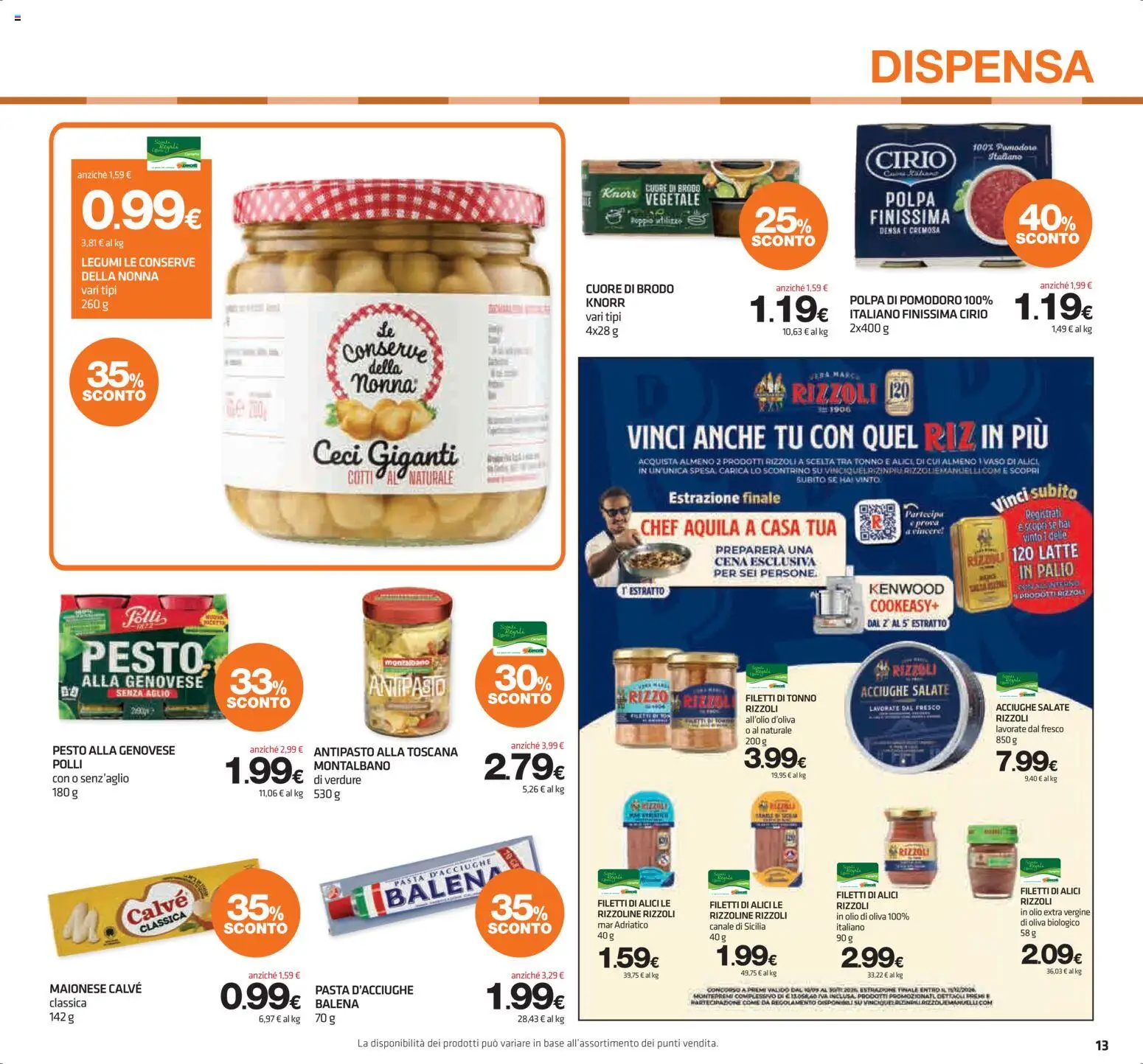 Volantino Superconti del 08/10/2026 | Pagina: 13 | Prodotti: Legumi, Verdure, Olio, Pasta
