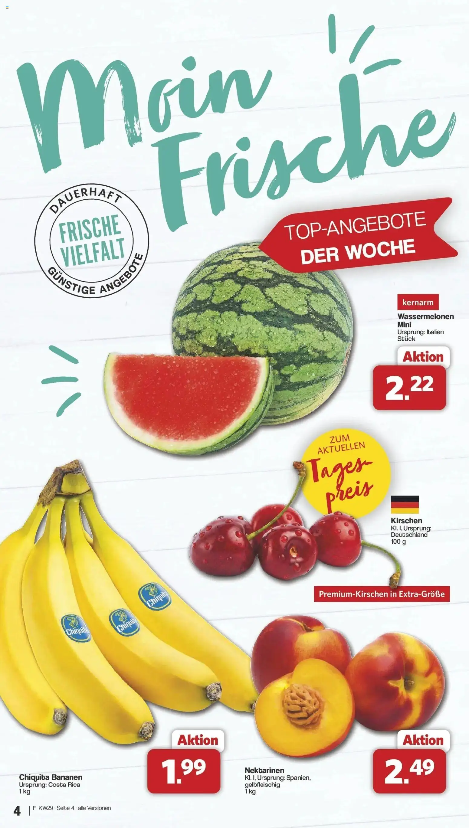 Famila Nordwest Prospekt Zeven – gültig ab 13.07.2026 | Seite: 4 | Produkte: Nektarinen, Bananen, Kirschen