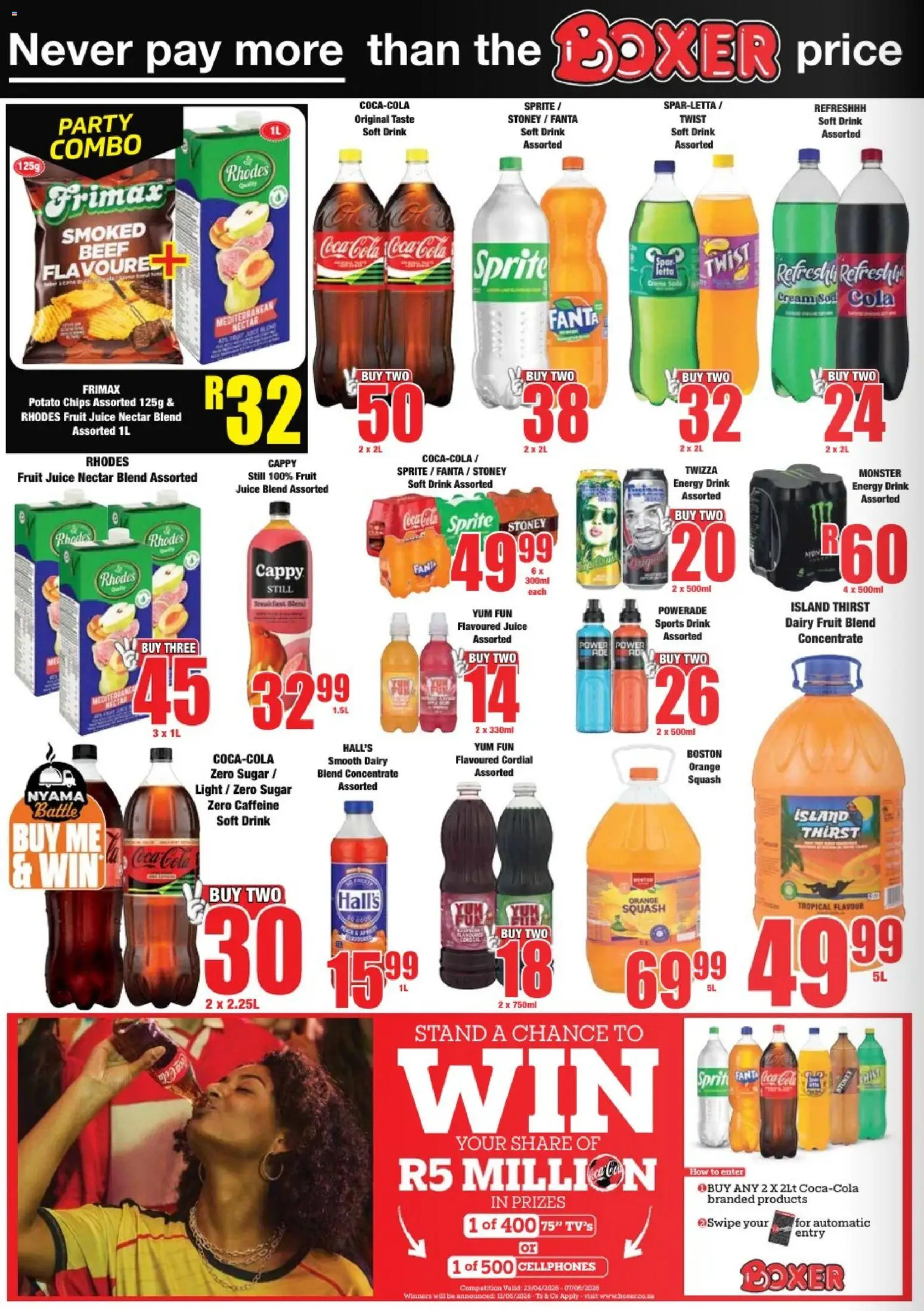 New Boxer catalogue – valid from 25.05.2026 | Page: 6 | Products: Squash, Fanta, Dairy blend, Sugar