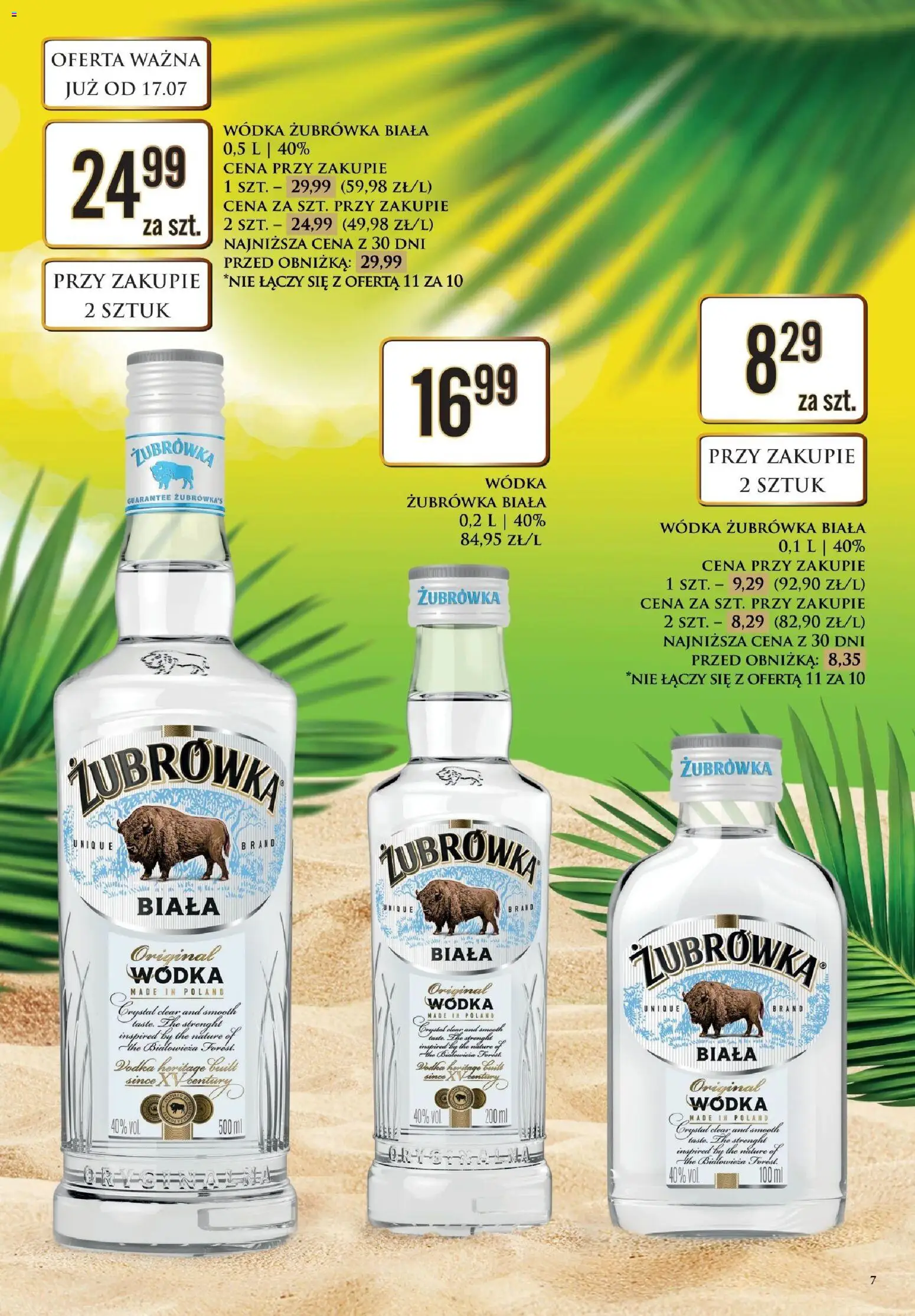 Dino gazetka alkoholowa od 17.07.2026 | Strona: 7 | Produkty: Żubrówka, Vodka, Wódka