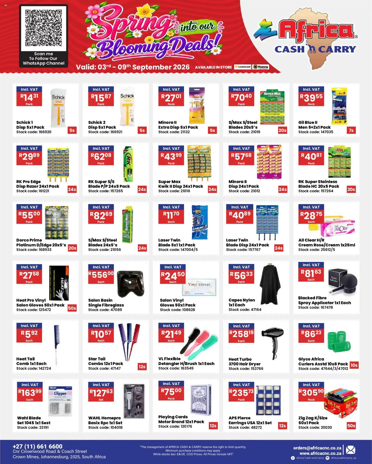 New Africa Cash & Carry catalogue – valid from 03/09/2026 | Page: 22 | Products: Gloves, Dryer, Hair dryer, Cream