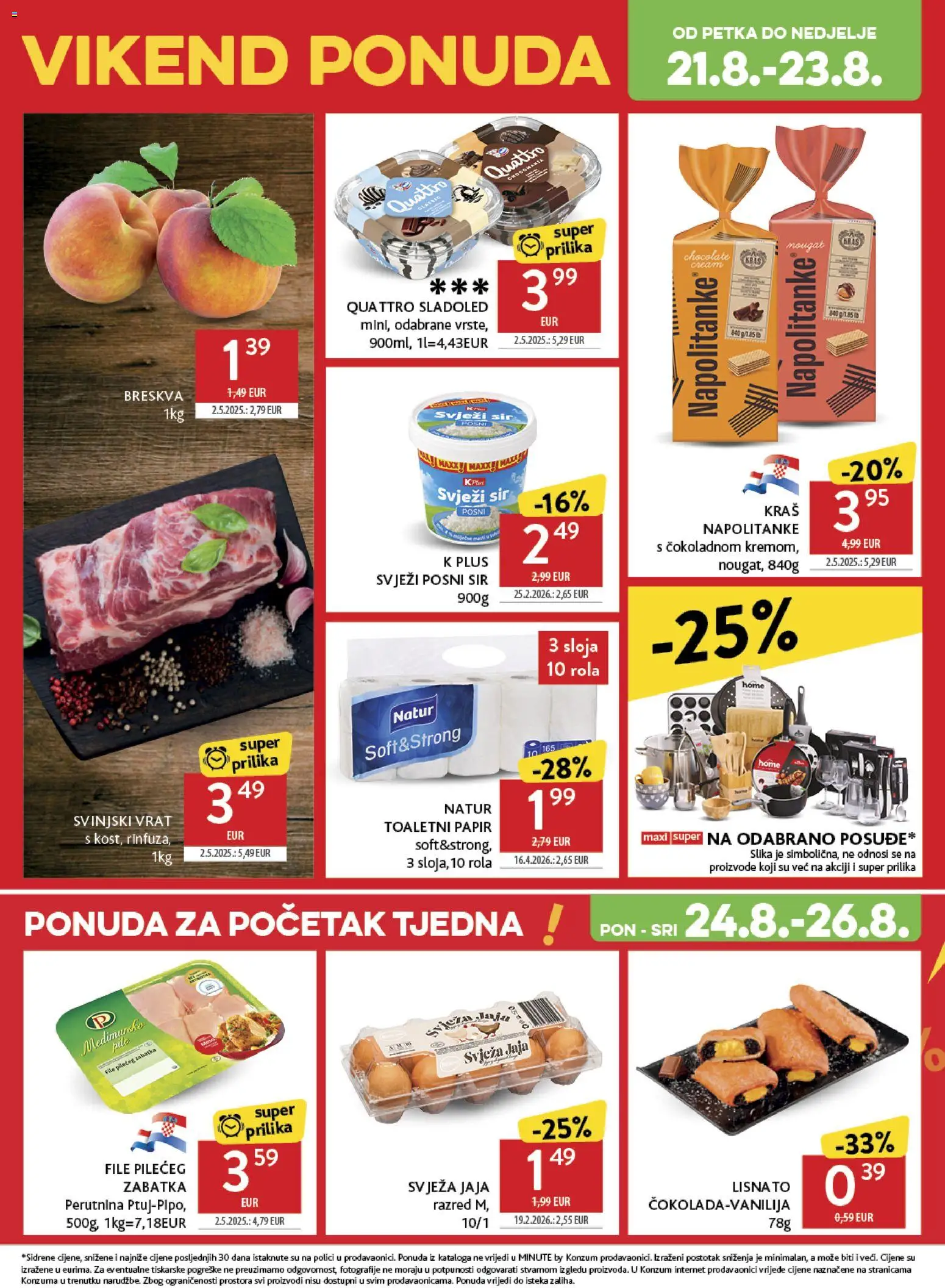 Konzum HR akciós ujság - amely érvényes a következő dátumtól: 2026.08.19. | Oldal: 38 | Termékek: Filé