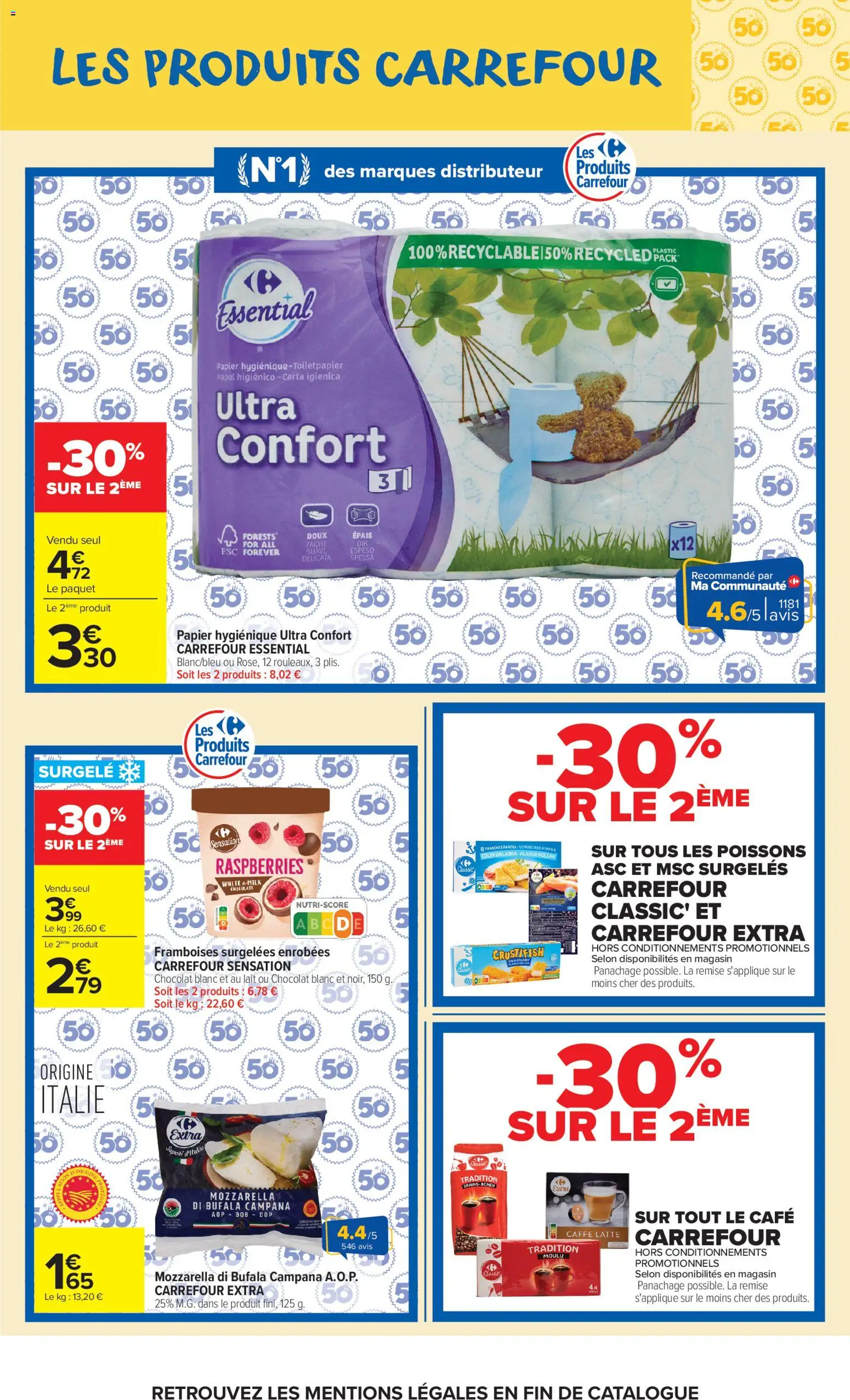 {H1} | Page: 9 | Produits: Mozzarella, Lait, Café, Bob