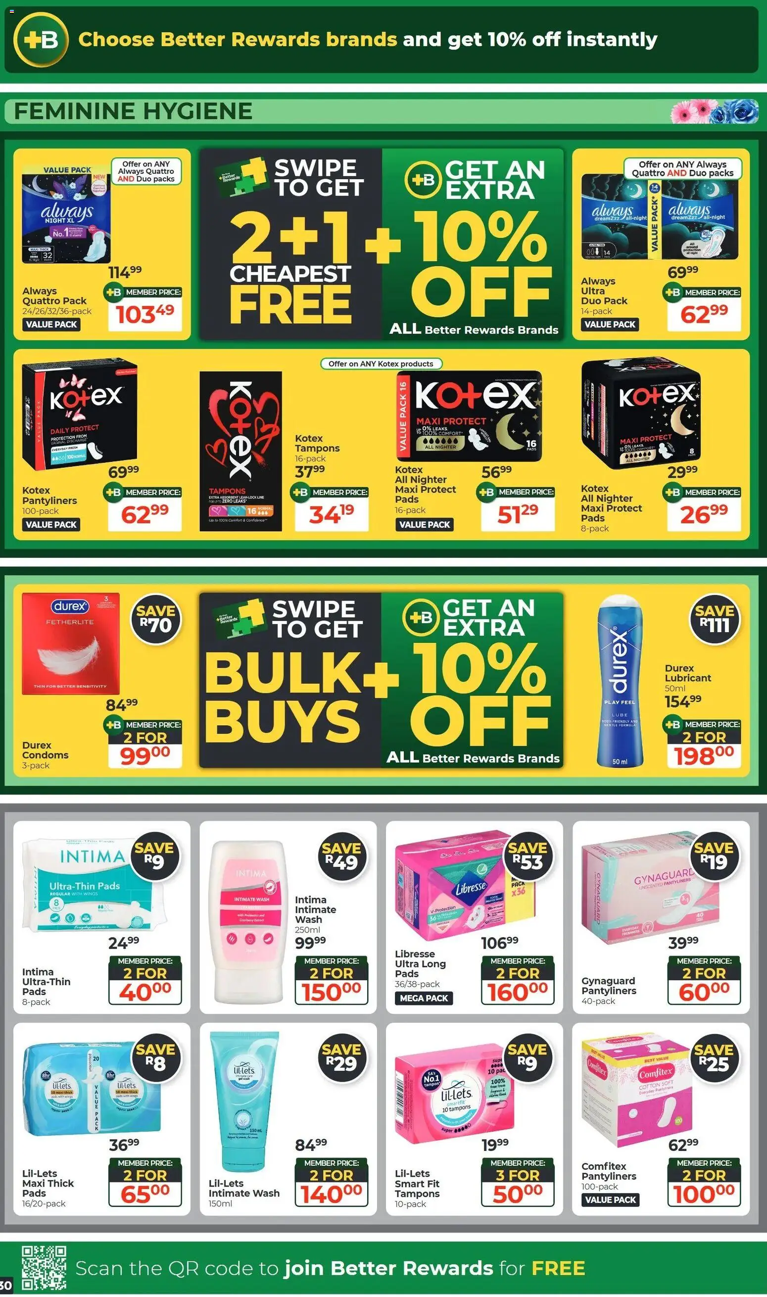 New Dis-Chem catalogue – valid from 20/10/2026 | Page: 30 | Products: Intimate wash, Pads