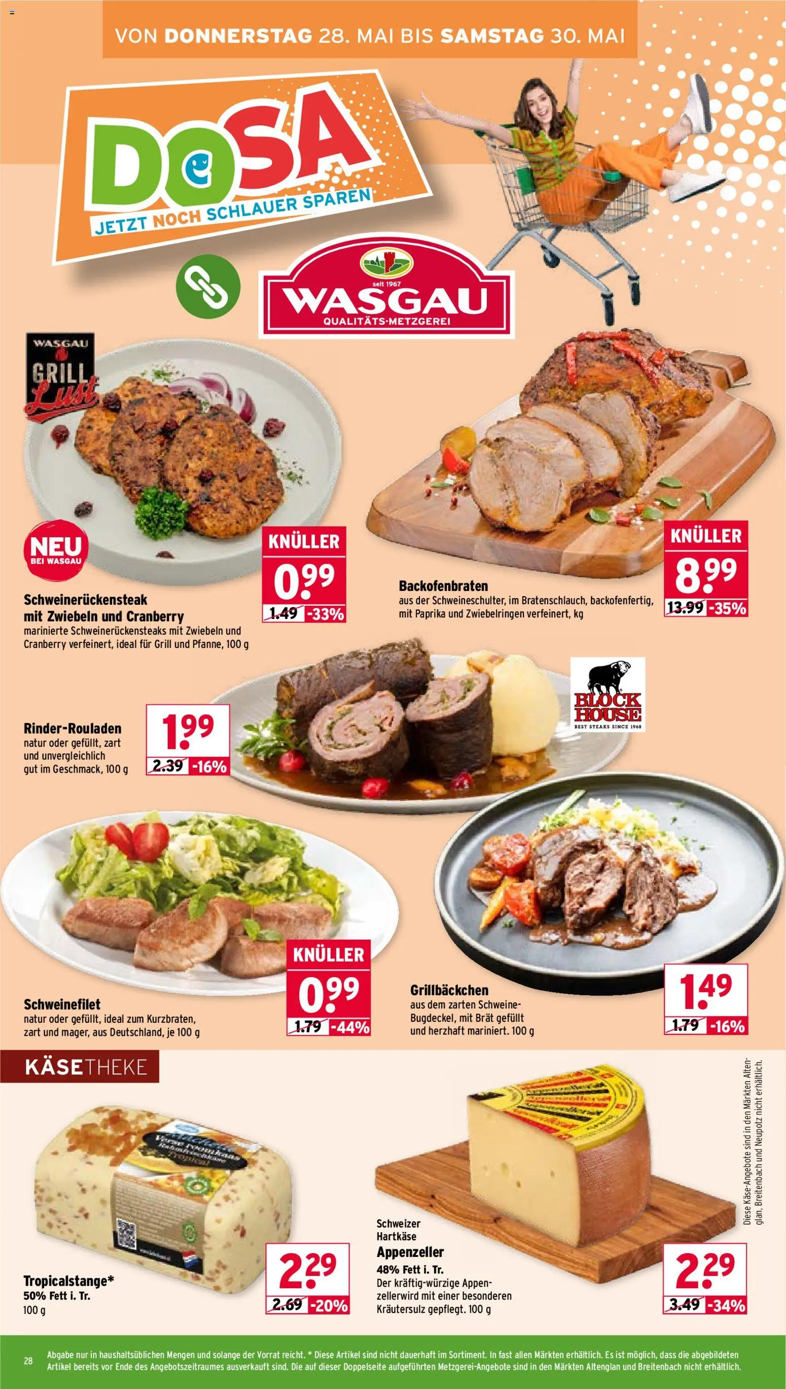 Wasgau Prospekt – gültig ab 26.05.2026 | Seite: 28 | Produkte: Rinderrouladen, Grill, Schweinefilet, Paprika
