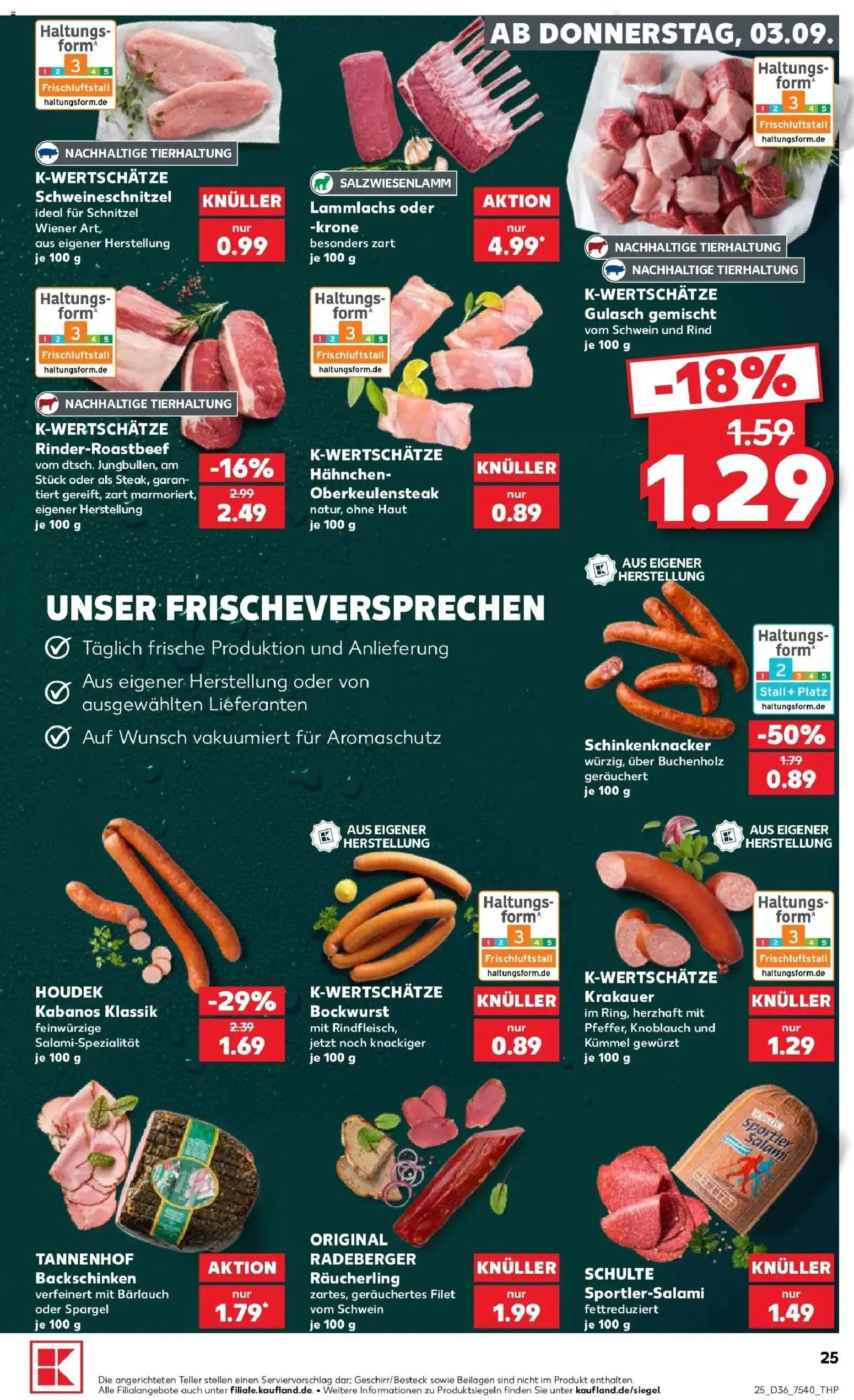 Prospekt Kaufland ab 31.08.2026 » Angebote Online zum Blättern | Seite: 34 | Produkte: Beilagen, Schnitzel, Knoblauch, Salami