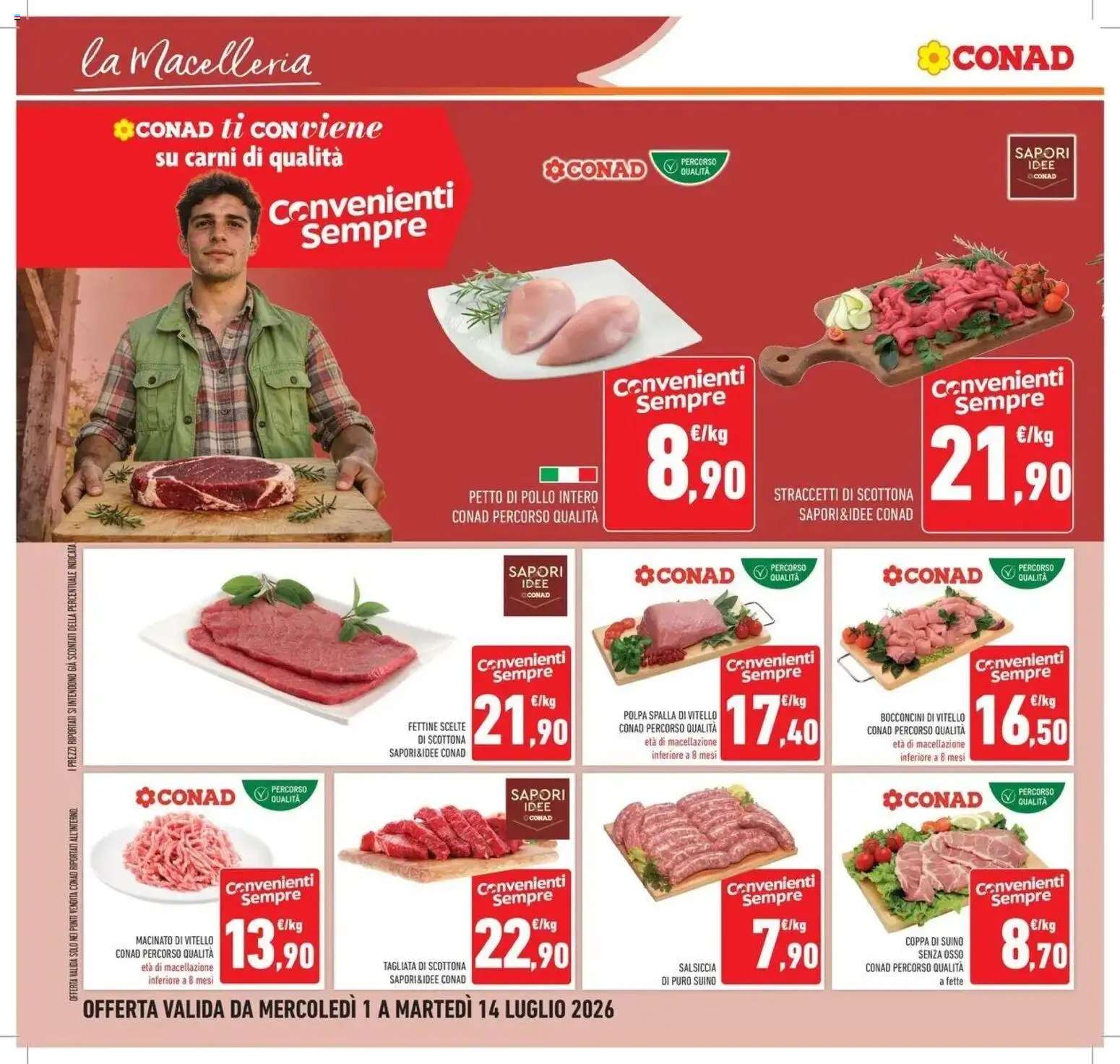 Volantino Conad del 30/06/2026 | Pagina: 12 | Prodotti: Petto di Pollo, Pollo, Suino, Vitello
