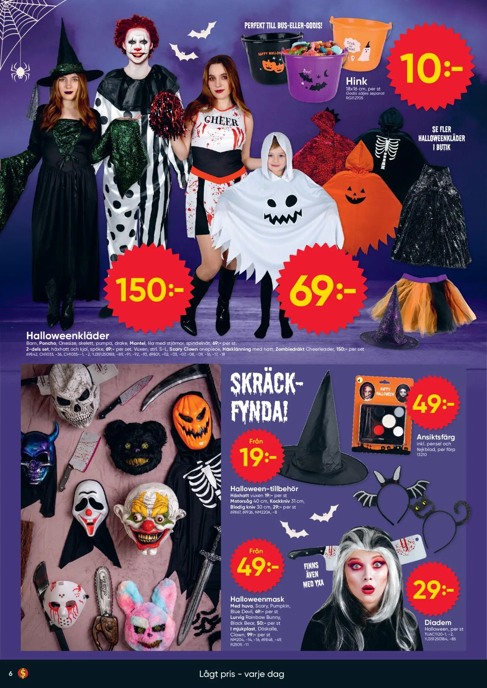 Dollar Store reklamblad aktuell från 29/09/2026 | Sida: 6 | Produkter: Motorsåg, Hink, Yxa, Godis