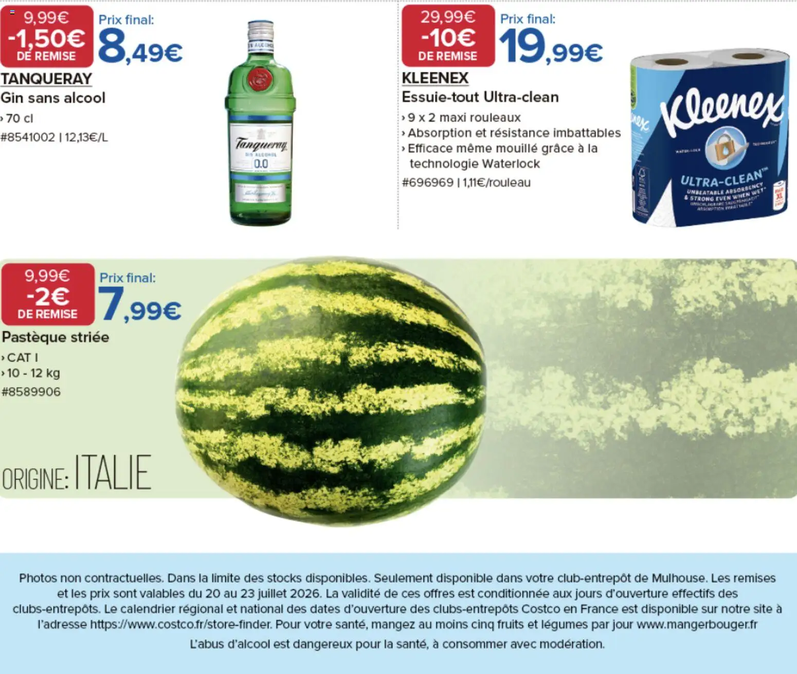 {H1} | Page: 2 | Produits: Alcool, Pastèque, Calendrier, Gin