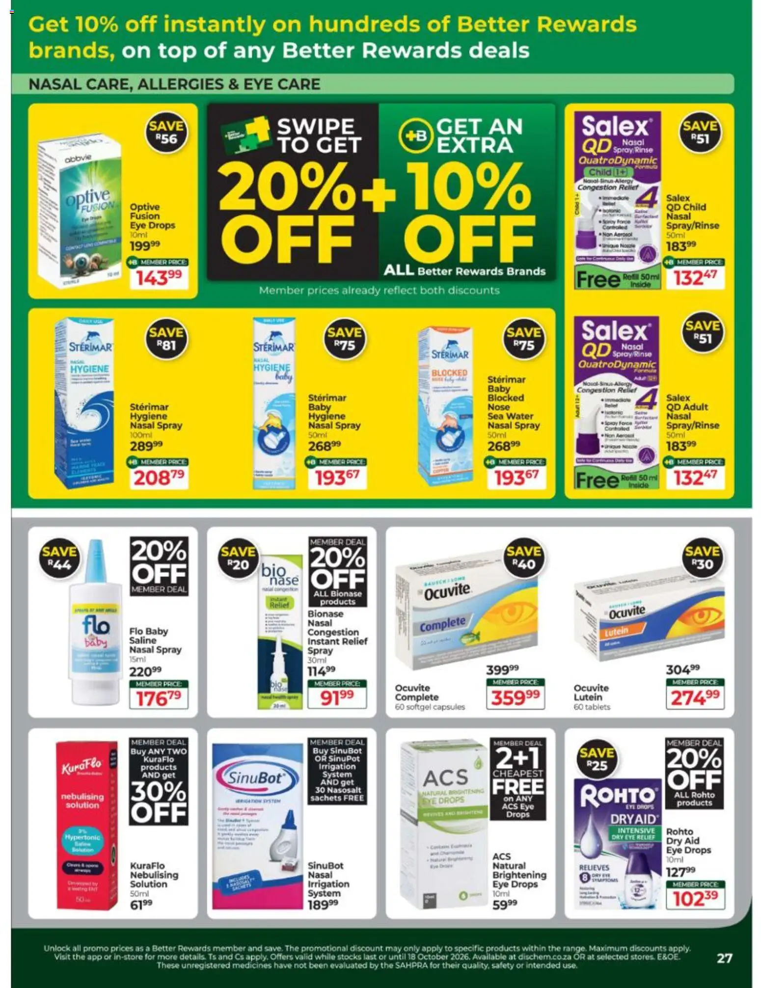 New Dis-Chem catalogue – valid from 15/09/2026 | Page: 27 | Products: Water, Nasal spray
