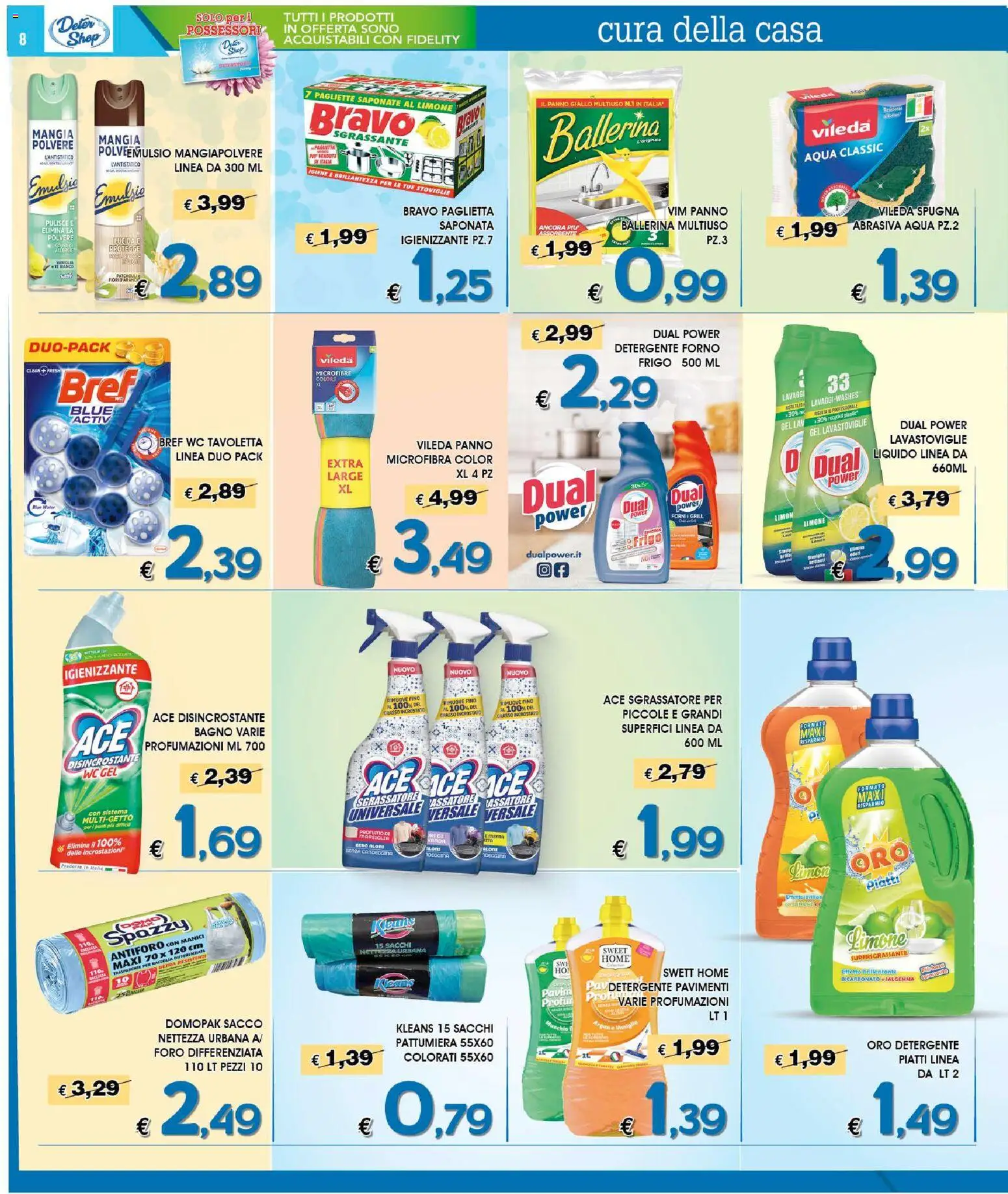 Volantino Deter Shop del 01.05.2026 | Pagina: 8 | Prodotti: Sgrassatore, WC, Bagno, Profumo