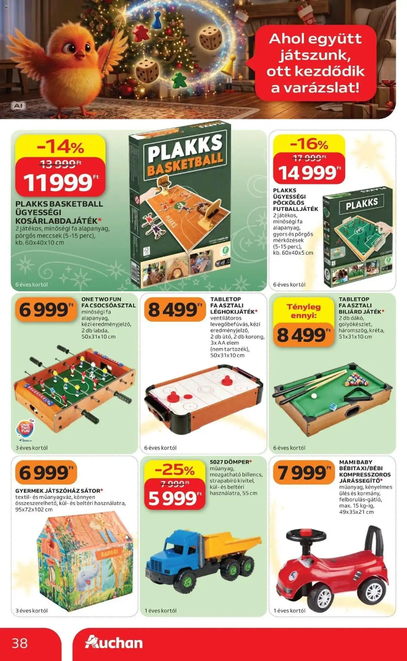 Auchan Karácsonyi ajánlataink Kecskemét - 2026.10.22. -tól/töl > akció, lapozható szórólap 🛍️ | Oldal: 38 | Termékek: FA, Elem