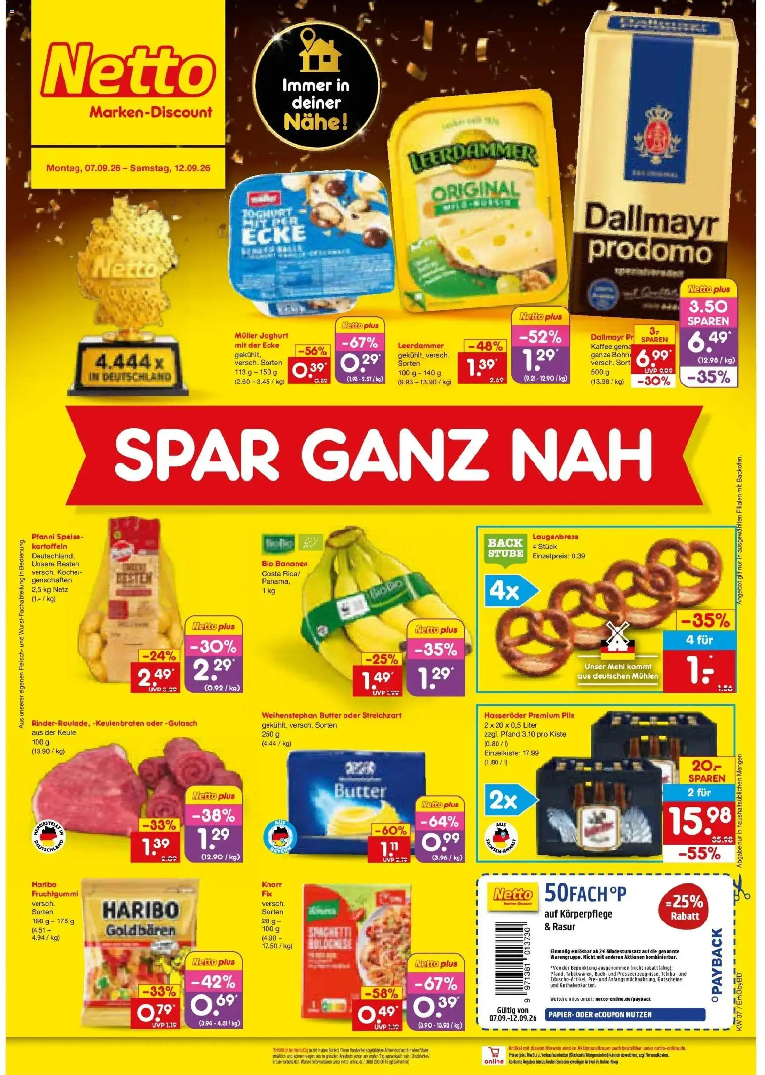 Netto Marken-Discount Prospekt Ergolding – gültig ab 07.09.2026 | Seite: 1 | Produkte: Butter, Pils, Weihenstephan butter, Gulasch