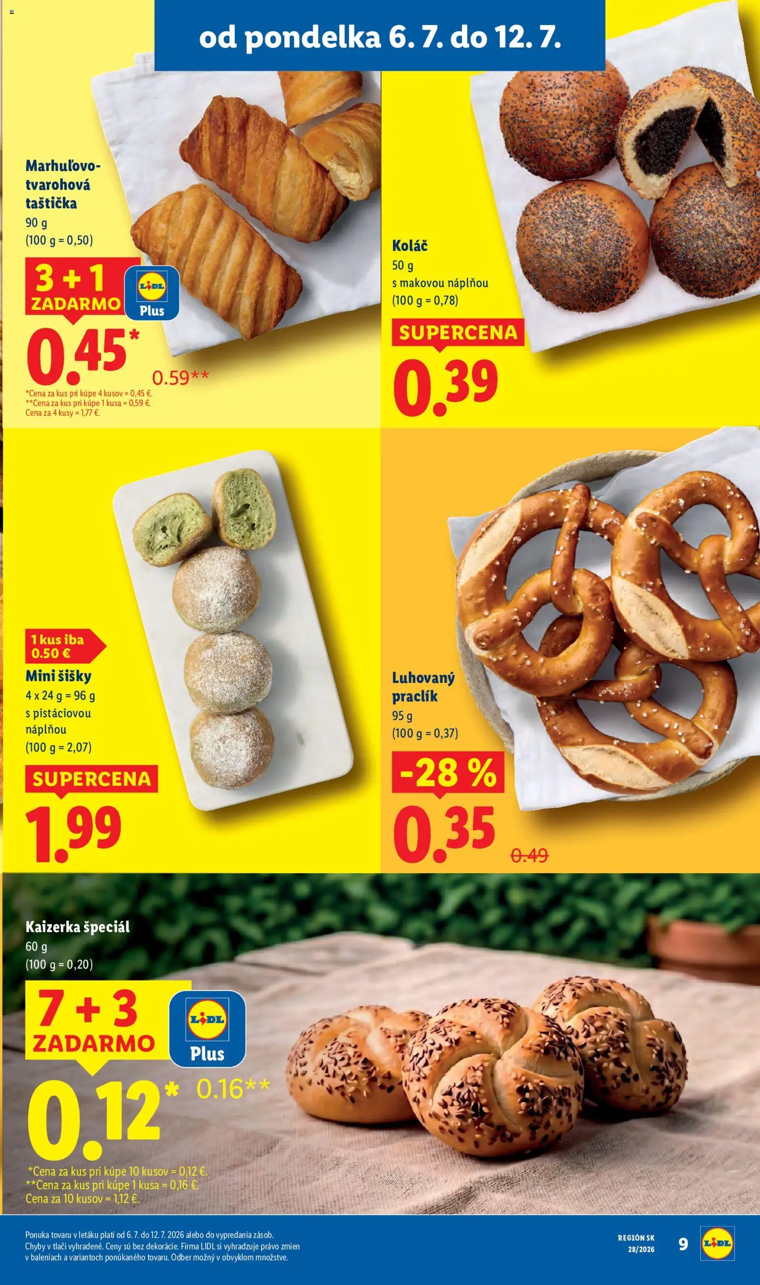 Nové Lidl akcie – leták je platný od 06.07.2026 | Strana: 19 | Produkty: Šišky, Koláč