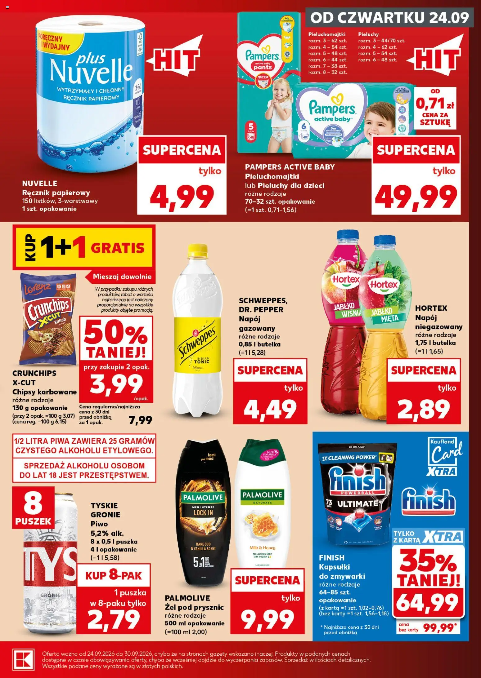 Kaufland Polsko leták - Mocny start od 28.09.2026 | Strana: 11 | Produkty: Pampers, Tonic, Chipsy, Pants