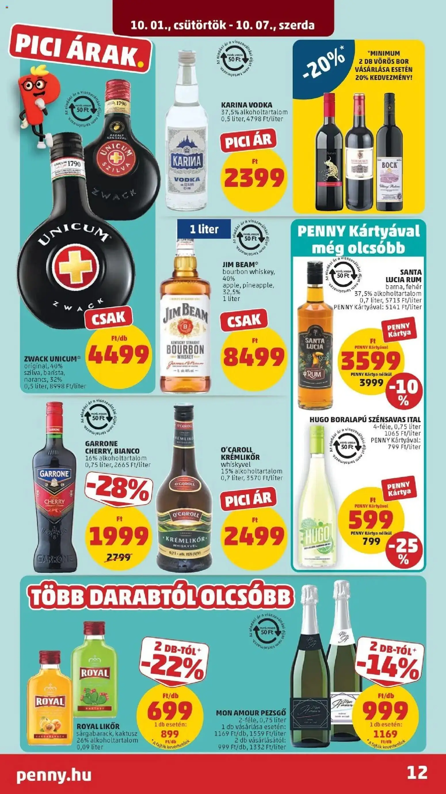 PENNY aktuális akciós újság: 2026.09.30.-tól lapozható | Oldal: 12 | Termékek: Whiskey, Likőr, Vodka, Kaktusz