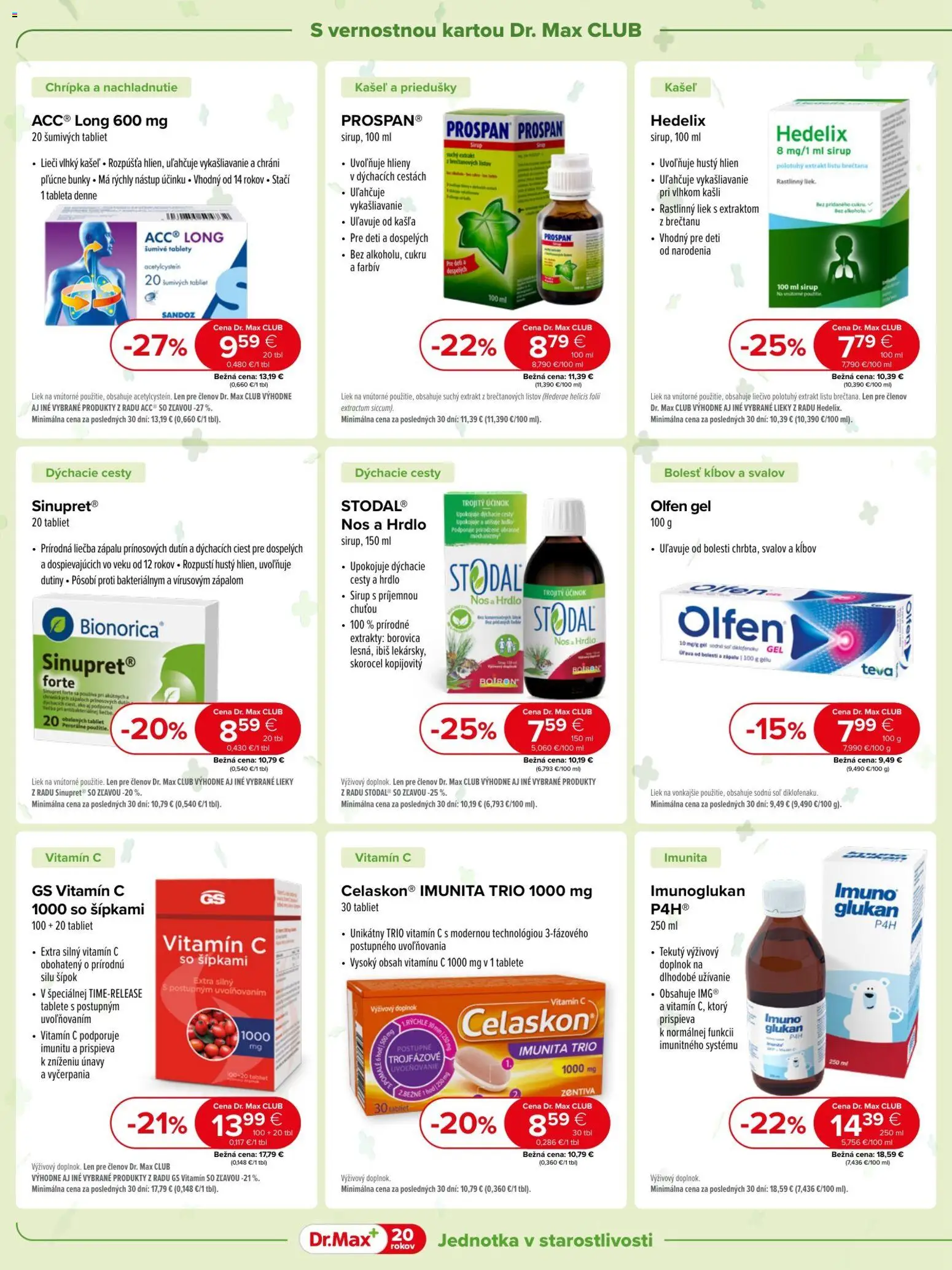Nové Dr. Max akcie – leták je platný od 01.10.2026 | Strana: 6 | Produkty: Šumivé tablety, Imunoglukan, Sirup, Soľ