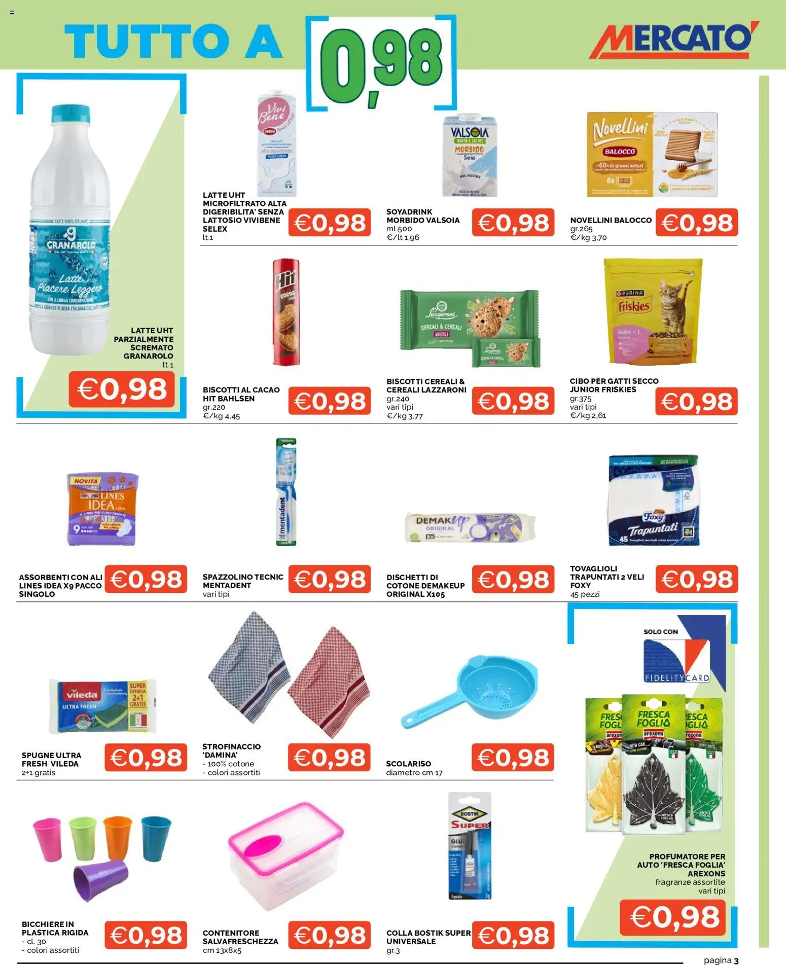 Volantino Mercatò del 09/07/2026 | Pagina: 3 | Prodotti: Muesli, Spazzolino, Cereali, Colla
